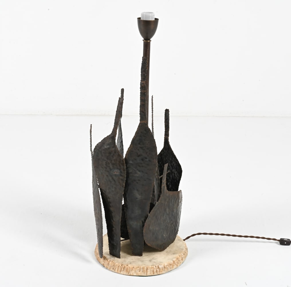 FANTONI TORCH-CUT METAL TABLE LAMP, C. 1960'S (1 of 14)