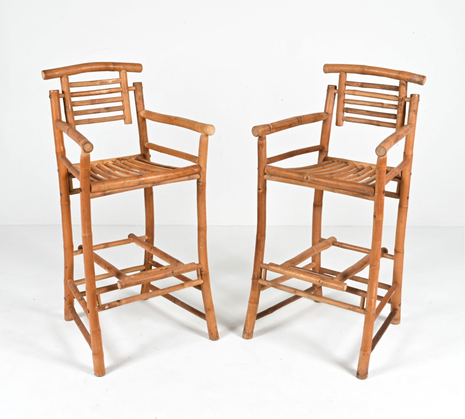 PAIR OF BAMBOO BARSTOOLS, C. 1970'S (1 of 20)