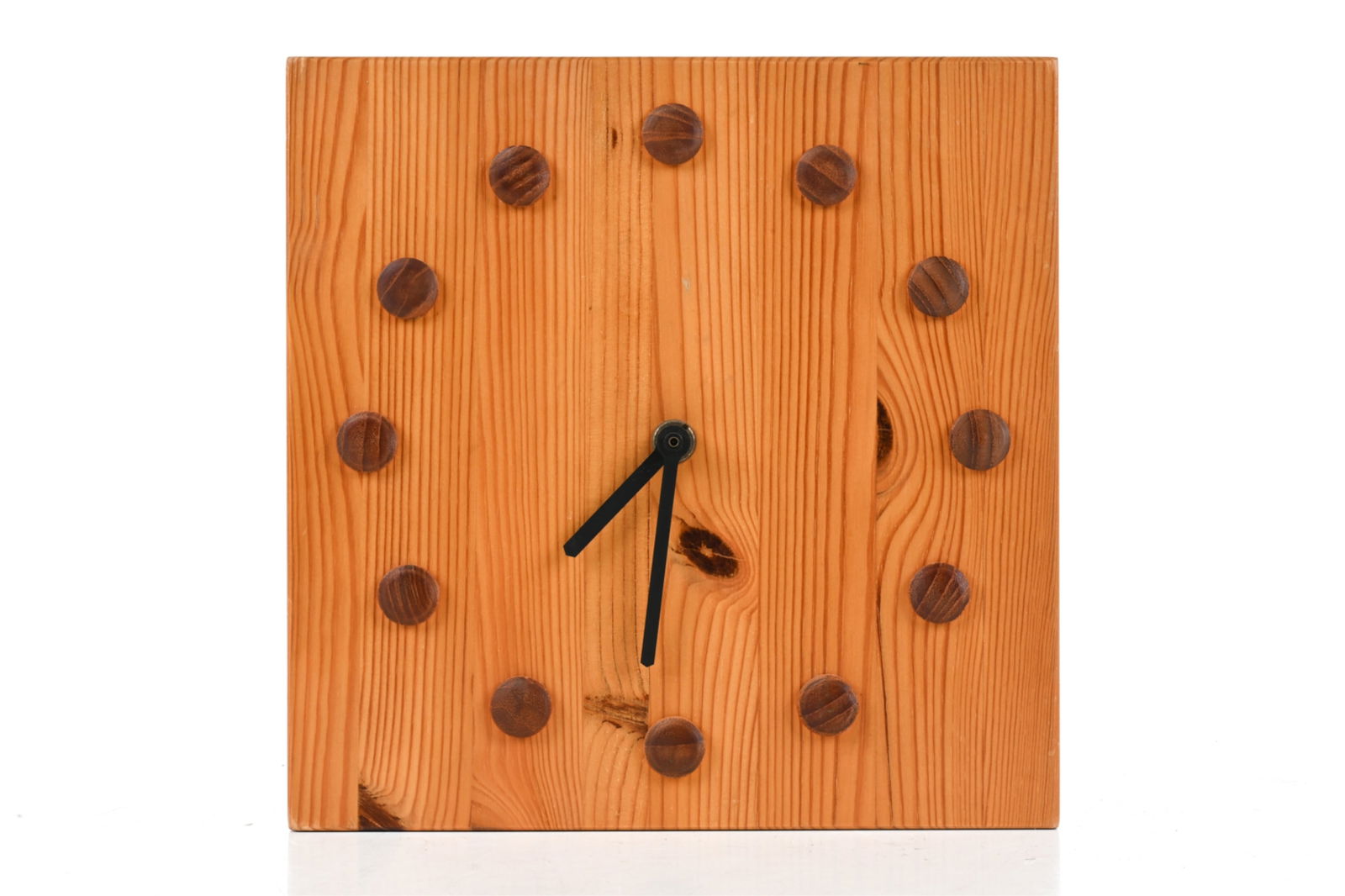 SWEDISH MODERN SOLID PINE WALL CLOCK (1 of 14)