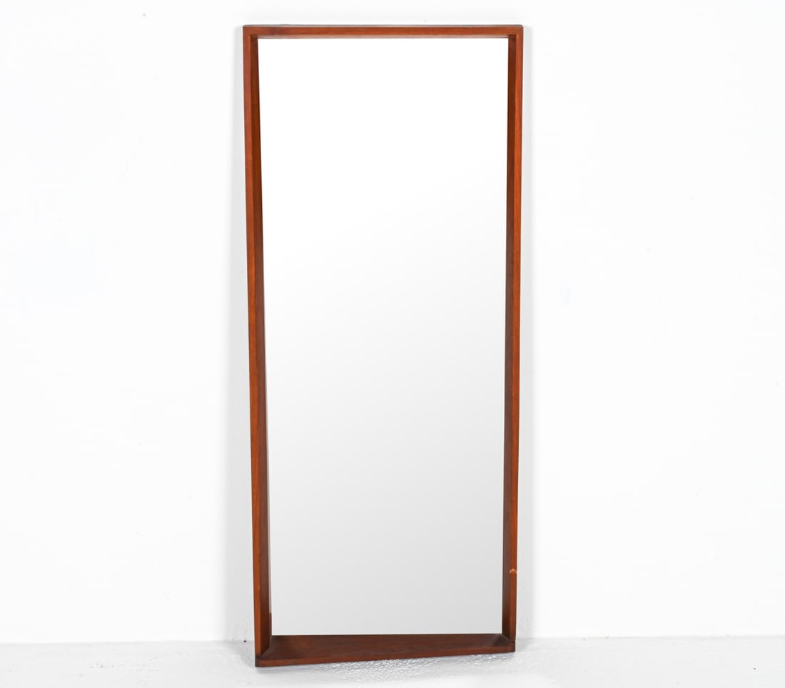 DANISH MID-CENTURY TEAK MIRROR W/ SHELF (1 of 8)
