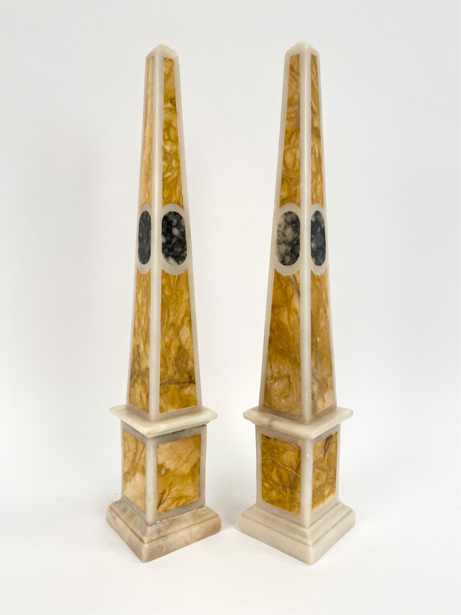 PAIR OF PIETRA DURA MARBLE OBELISKS (1 of 11)