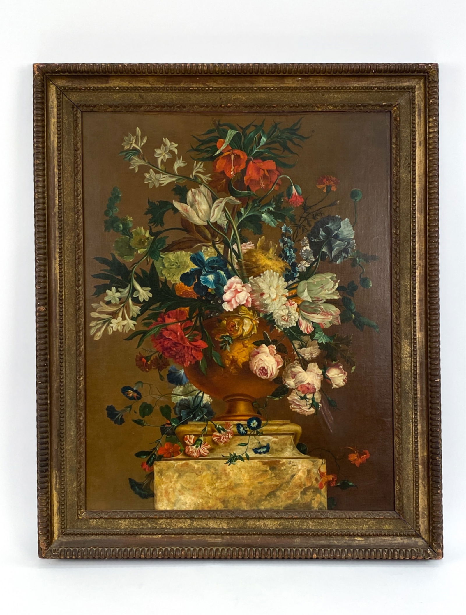 LARGE 19TH C. OLD MASTER-STYLE STILL LIFE O/C (1 of 7)