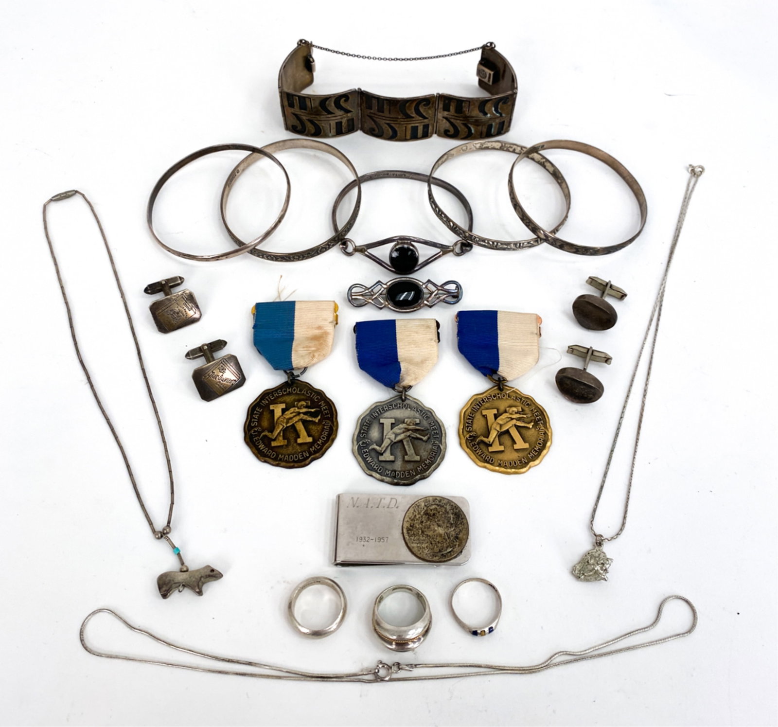 GROUPING OF SILVER JEWELRY (1 of 17)