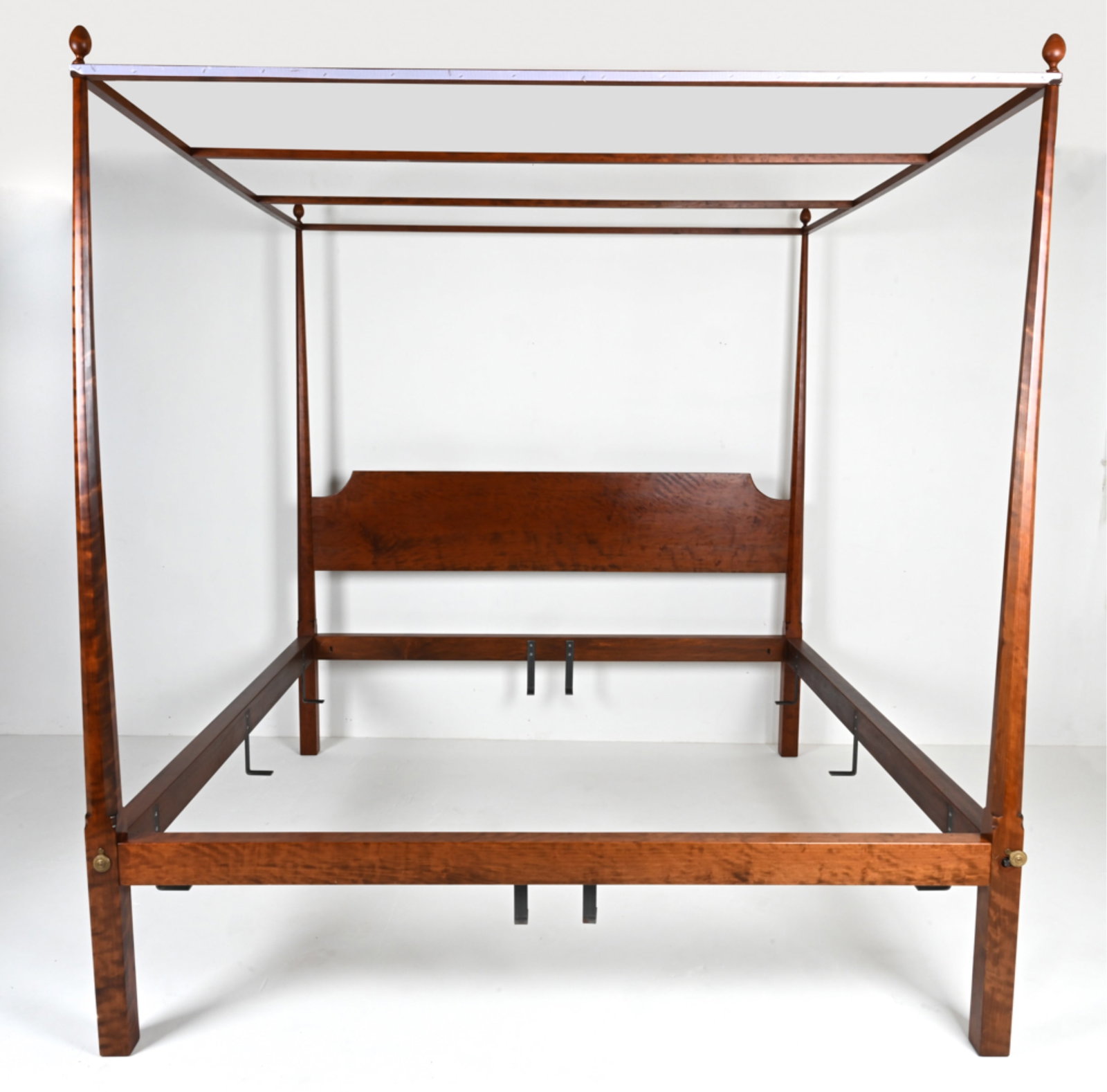 PENCIL POSTER KING BED FRAME IN SOLID CURLY MAPLE (1 of 13)
