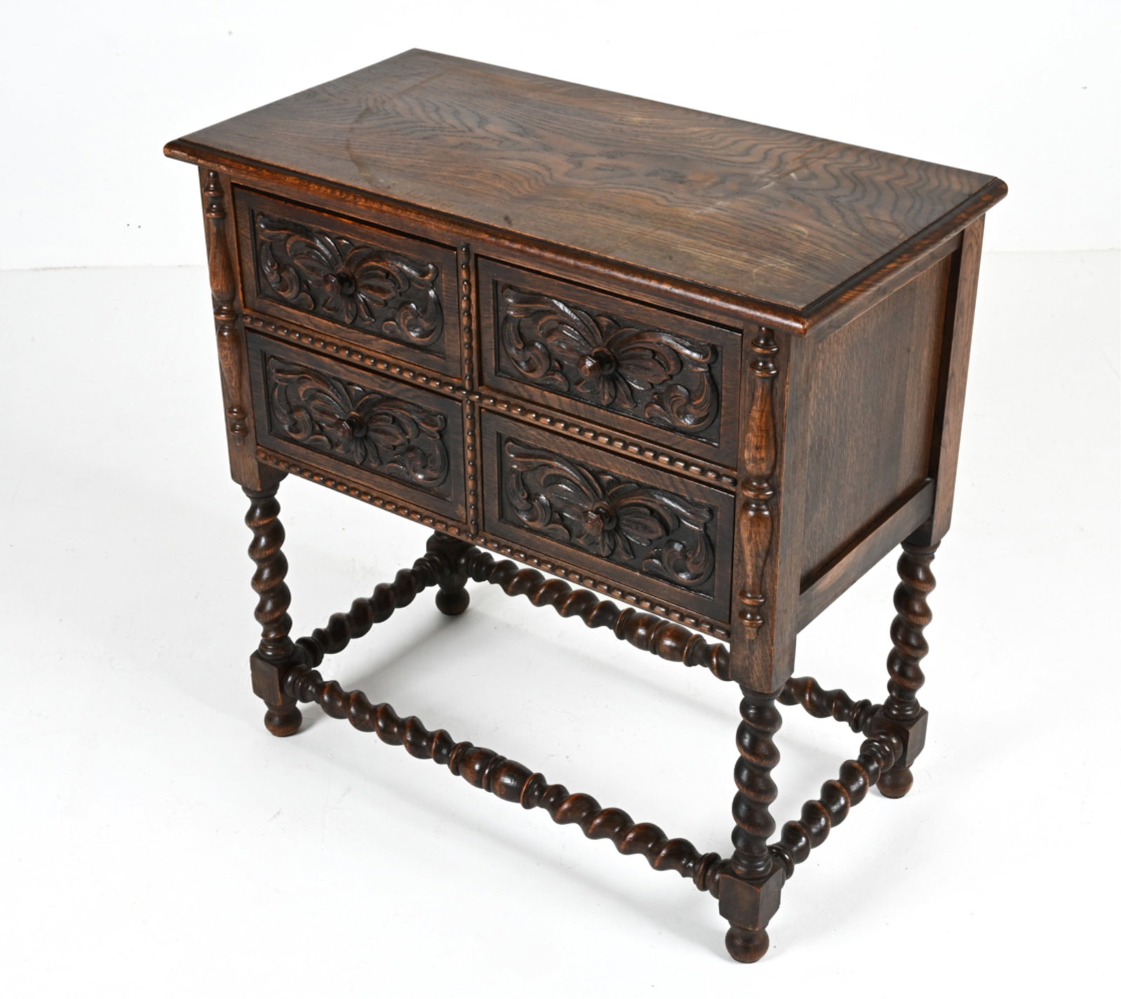 CARVED OAK OR ELM BAROQUE REVIVAL CABINET: Dimensions: H 30" x W 30" x D 15.5" Condition: Showing wear consistent with age and light use.