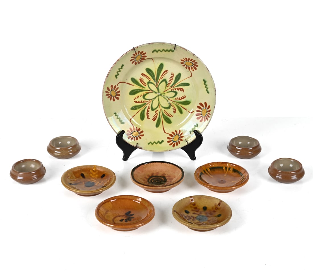 REDWARE SLIP AND VARIOUS POTTERY GROUPING (1 of 13)