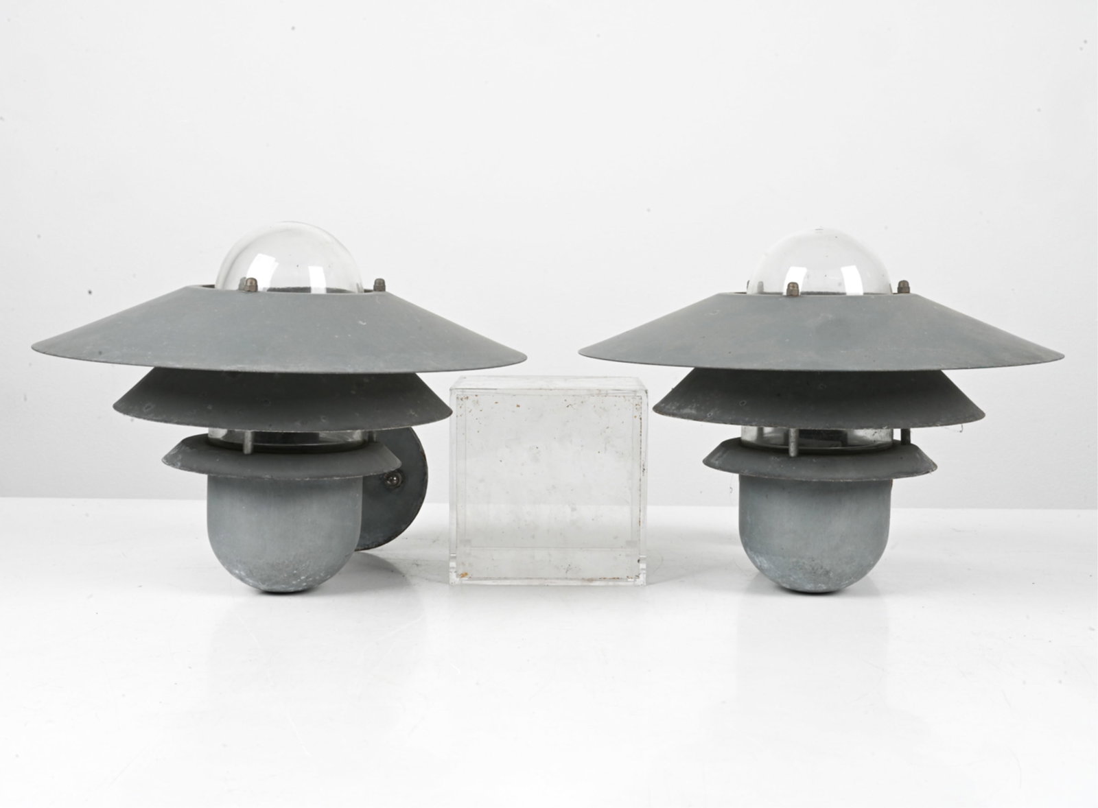 PAIR OF SCANDINAVIAN STEEL OUTDOOR SCONCES (1 of 14)