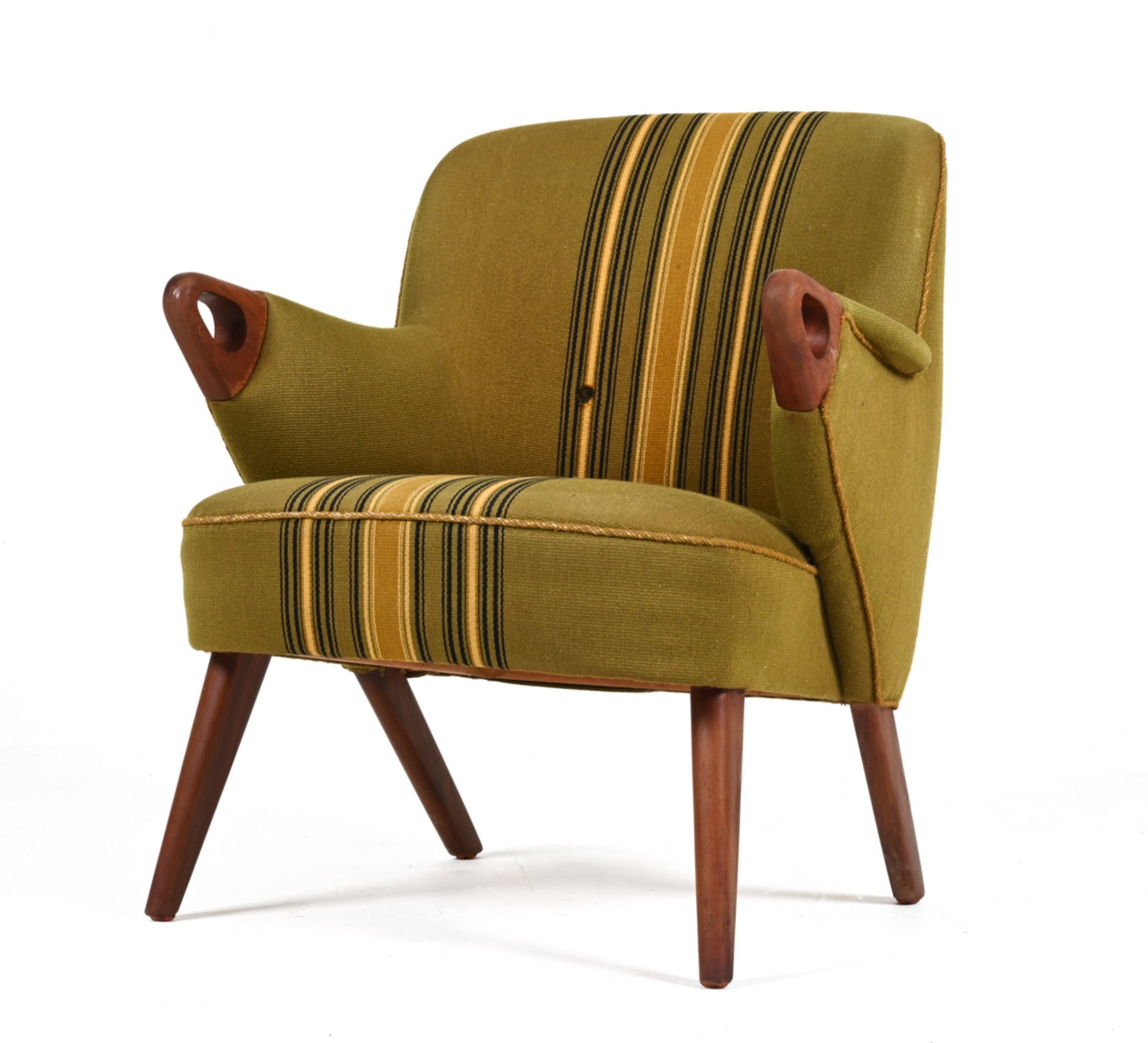 DANISH SCULPTED TEAK ACCENT CHAIR, C. 1950'S (1 of 19)