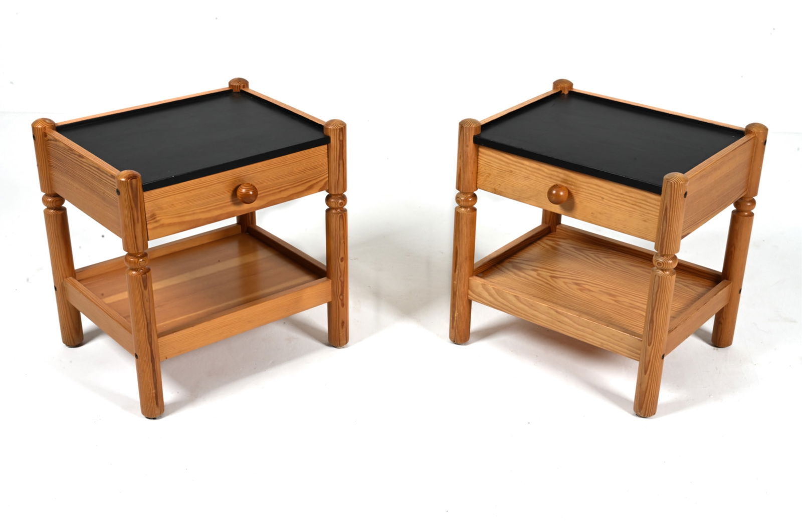 (2) RAINER DAUMILLER-STYLE PINE END TABLES (1 of 17)