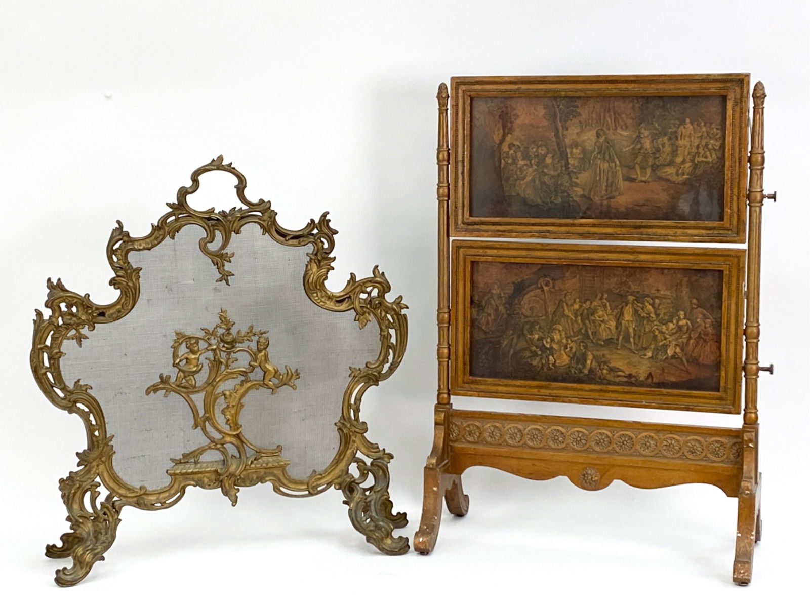 (2) ANTIQUE FIRE SCREENS (1 of 19)