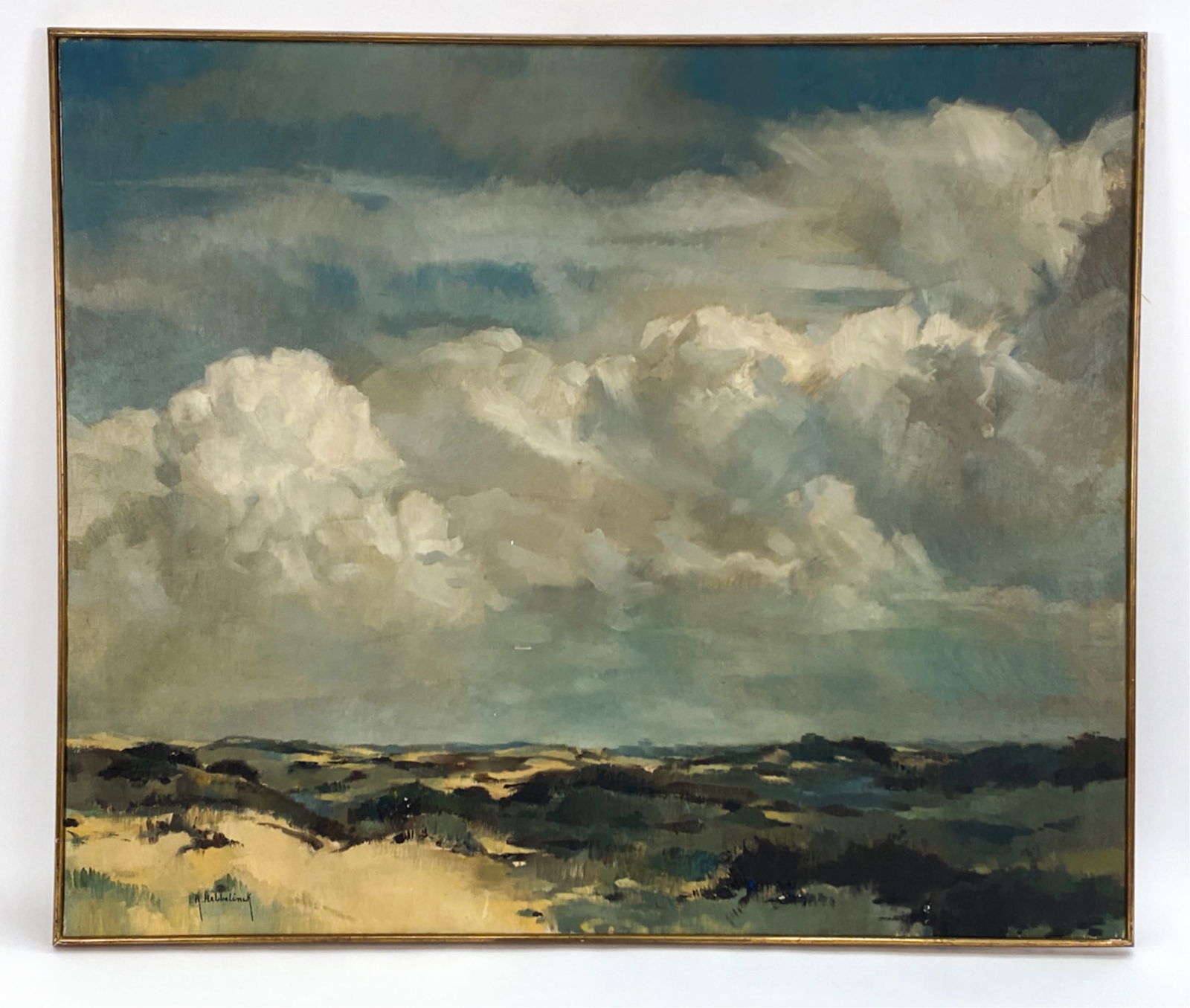 LARGE BEACH SCENE OIL ON CANVAS (1 of 11)