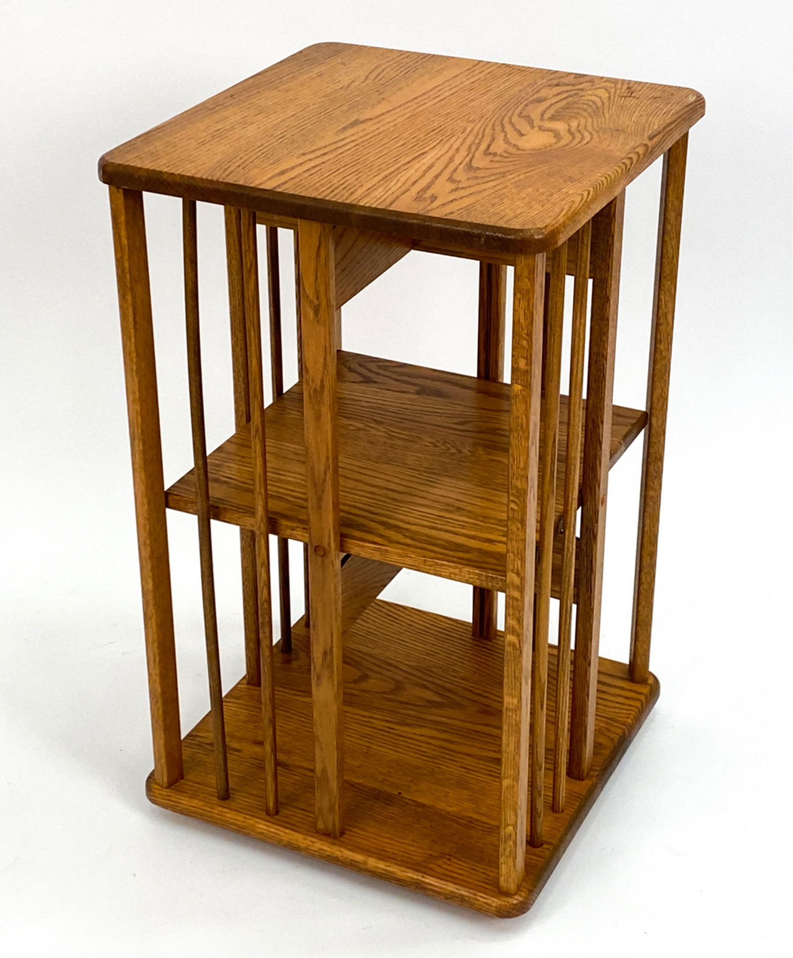 CONTEMPORARY REVOLVING OAK BOOKCASE (1 of 8)
