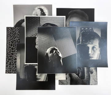 (10) CIRCA 1940S SURREALIST PHOTOGRAPHS: Photographer unknown, from NYC area. Original black and white photographs including, super imposed images. Dimensions: (Largest) H 12.5" x W 10.5" Condition: Scattered handling wear.