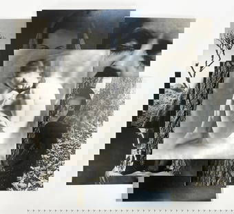 (9) CIRCA 1940S SURREALIST PHOTOGRAPHS: Photographer unknown, from NYC area. Original black and white photographs including, super imposed images. Dimensions: (Largest) H 12" x W 10" Condition: Scattered handling wear.