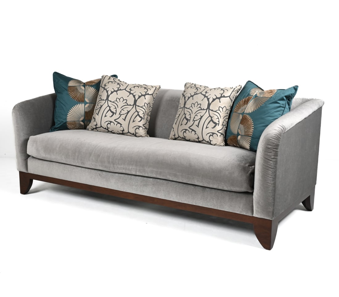 J. ROBERT SCOTT ADRIANNA SOFA IN GRAY MOHAIR (1 of 17)
