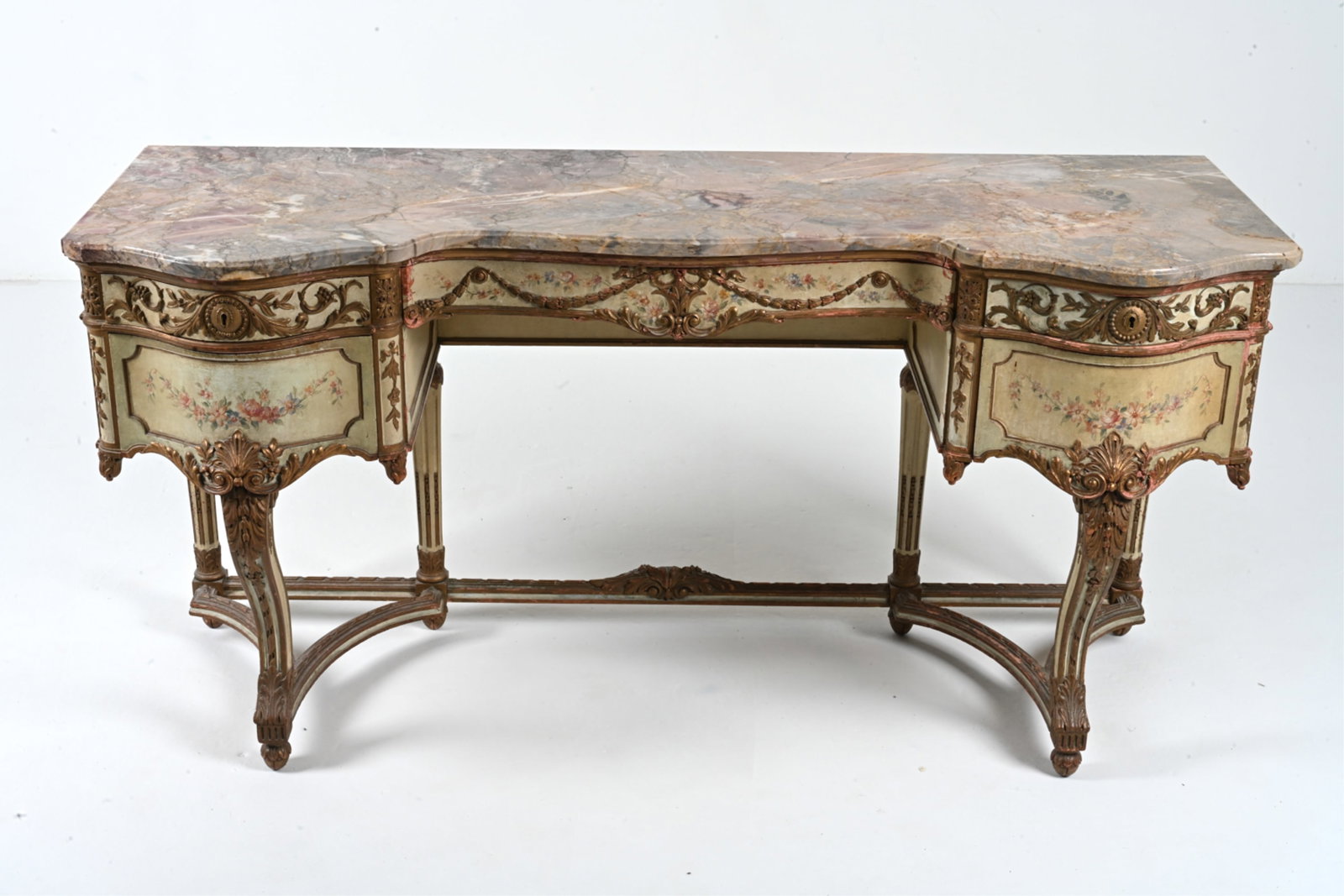 CONTINENTAL PAINT-DECORATED MARBLE TOP VANITY (1 of 19)