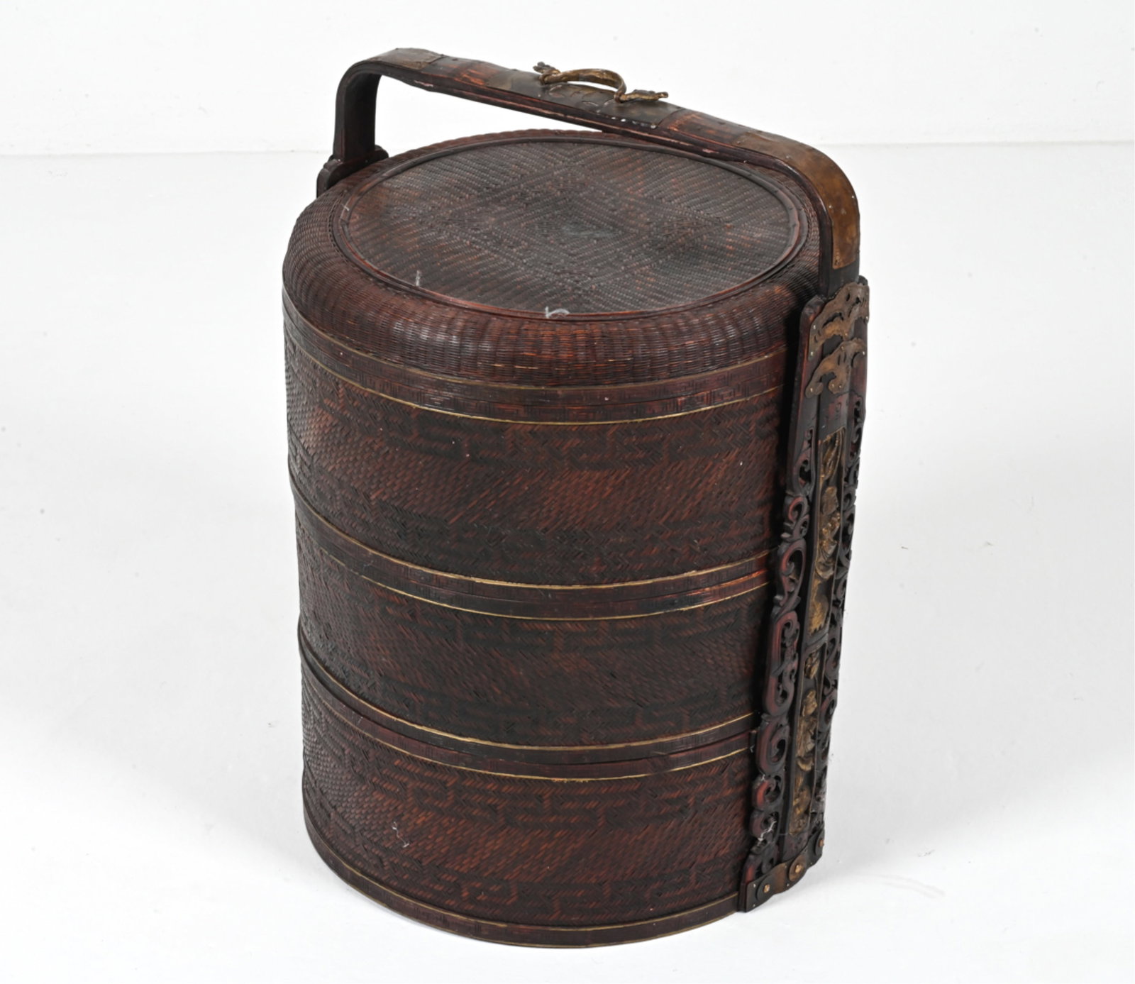 CHINESE CARVED & BRASS-MOUNTED WEDDING BASKET (1 of 18)