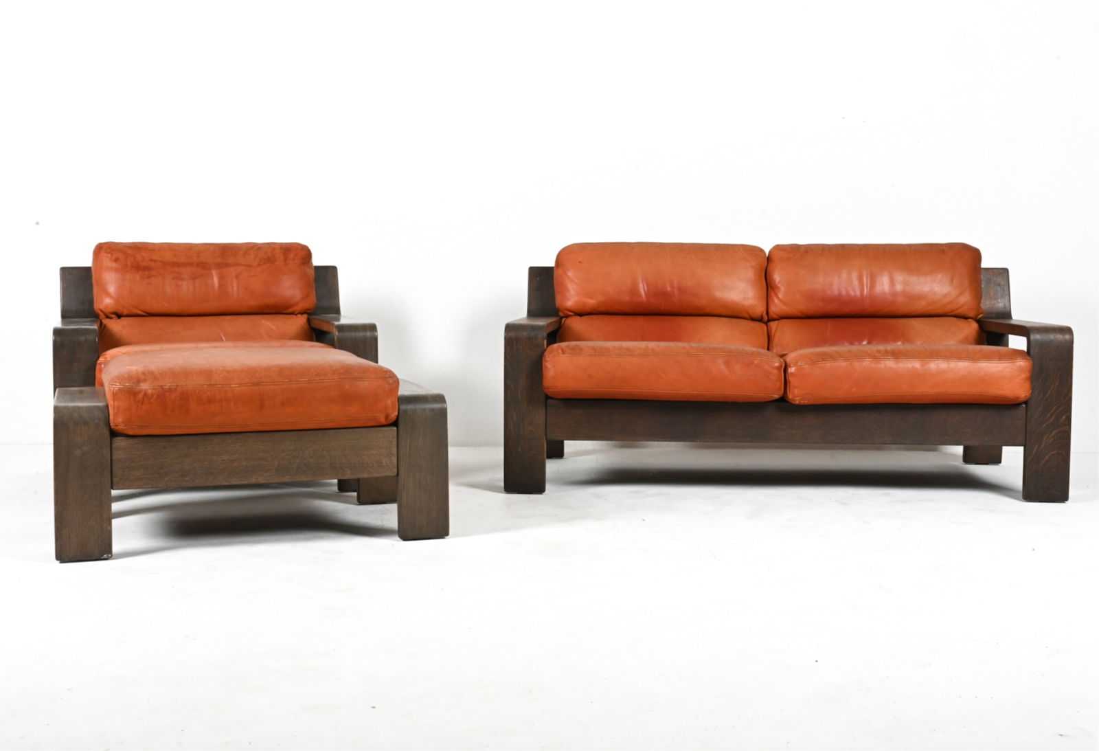ROLF BENZ OAK & LEATHER SEATING SUITE, C. 1970'S (1 of 20)