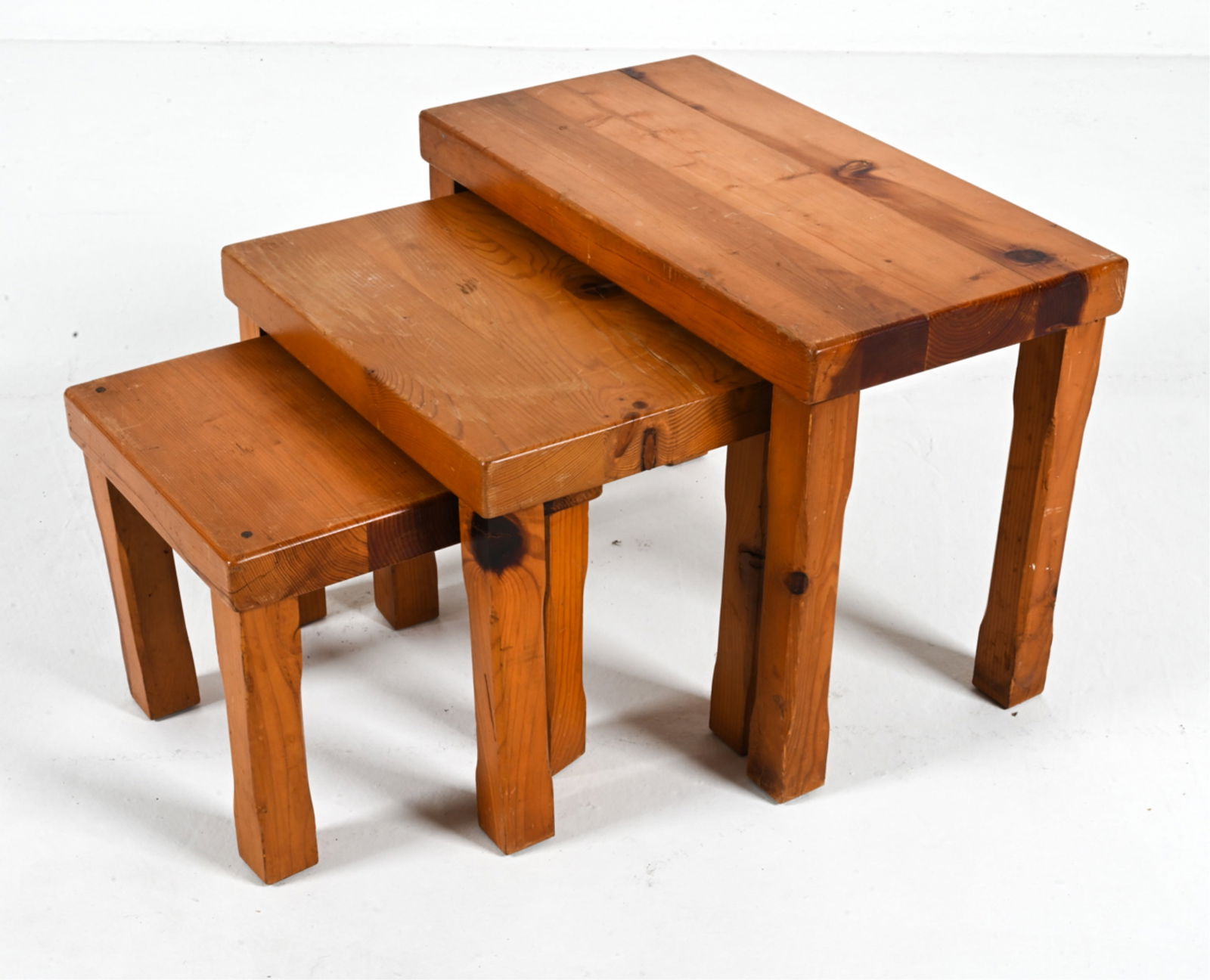 (3) SWEDISH PINE NESTING TABLES, C. 1970S (1 of 11)
