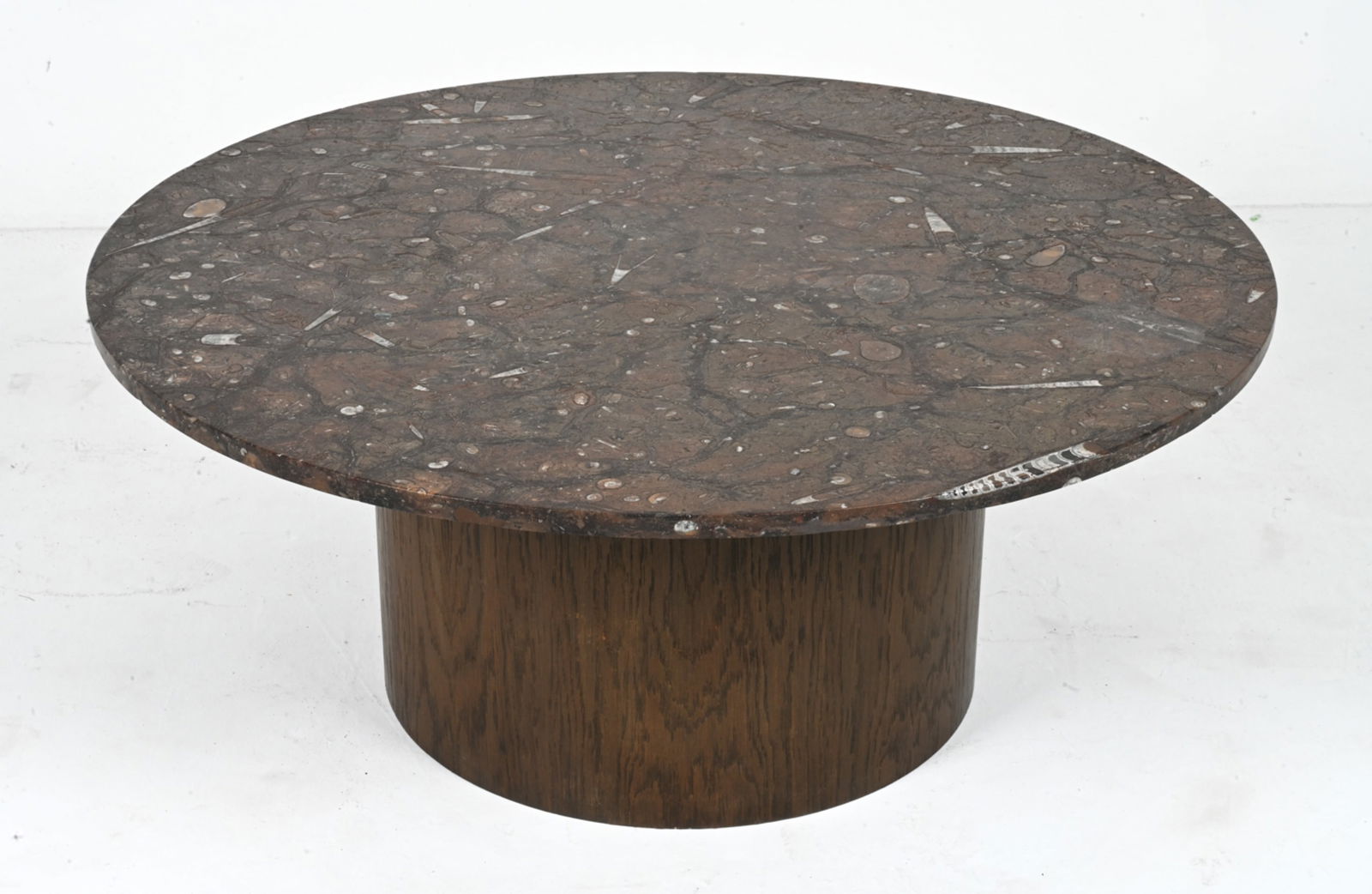ATTR. METAFORM ROUND FOSSIL STONE COFFEE TABLE (1 of 15)