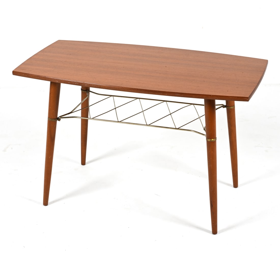 SWEDISH TEAK & BRASS SIDE TABLE, C. 1970'S (1 of 17)
