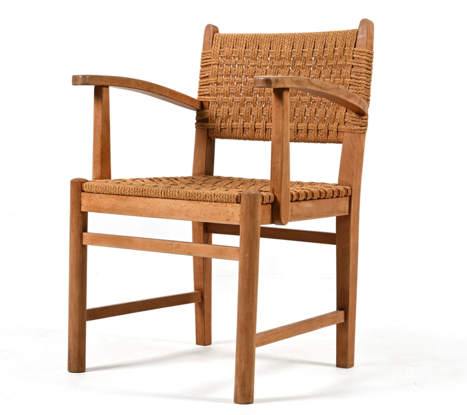 DUTCH OR DANISH BEECH & BRAIDED ROPE ARMCHAIR (1 of 18)