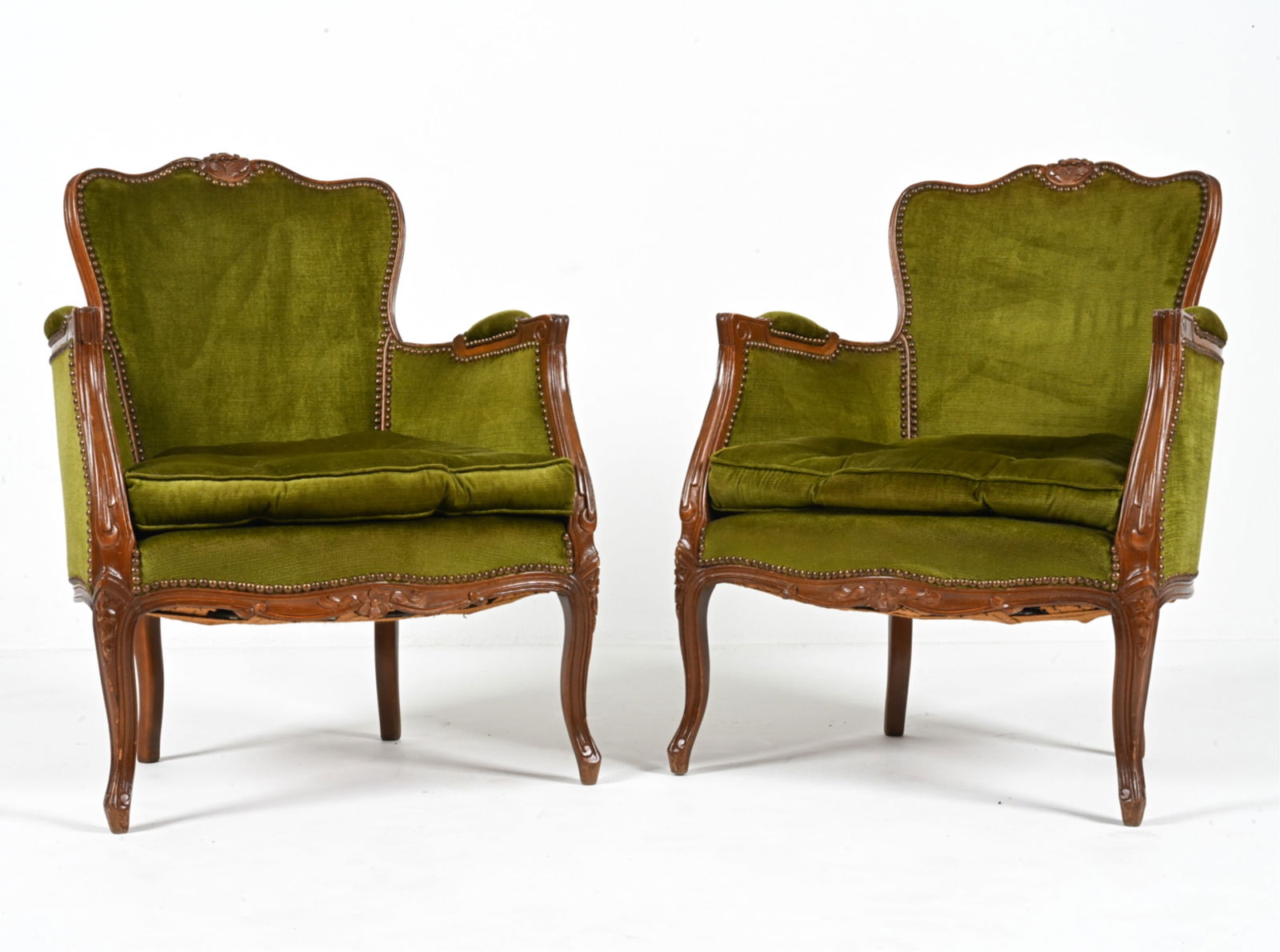 PAIR OF VINTAGE DUTCH ROCOCO STYLE BERGERE CHAIRS (1 of 18)