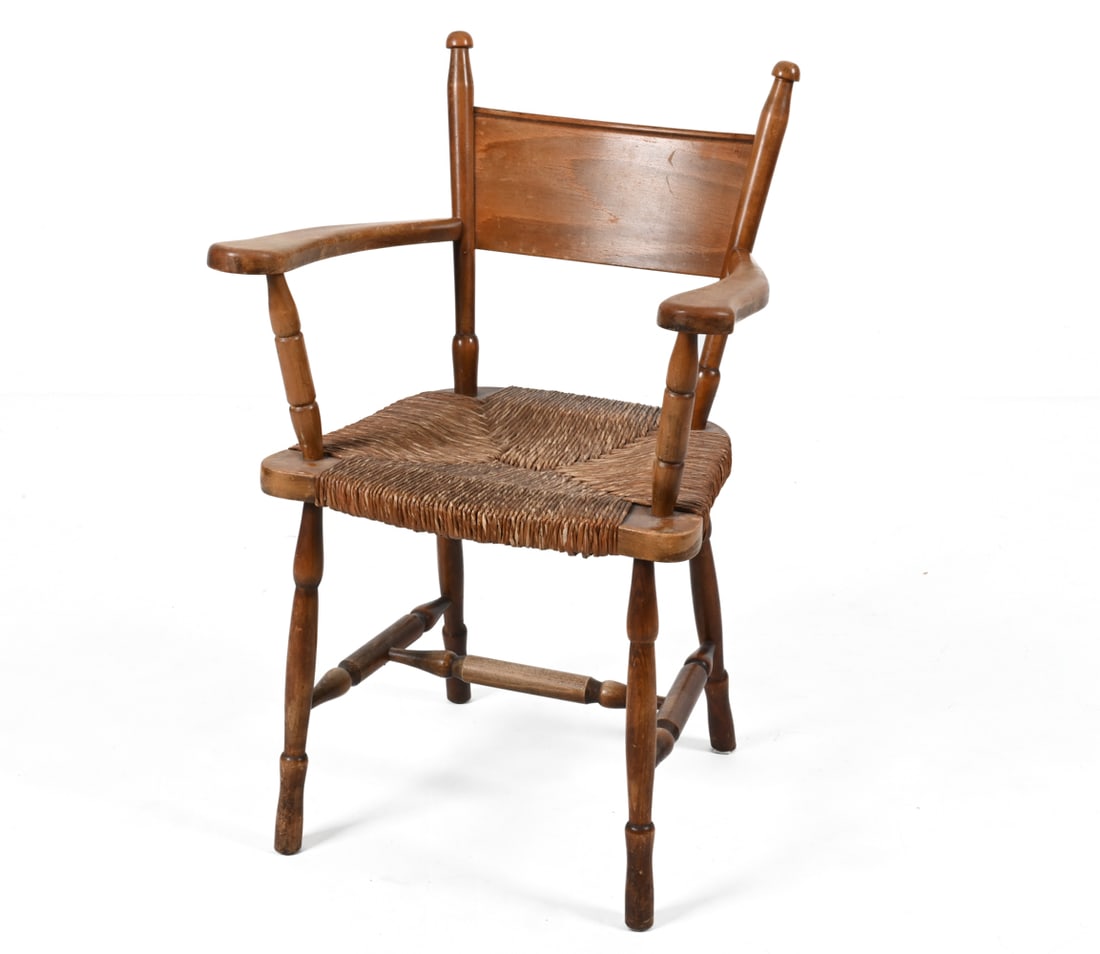 DUTCH BEECH & SEAGRASS ARMCHAIR, C. 1950'S (1 of 14)