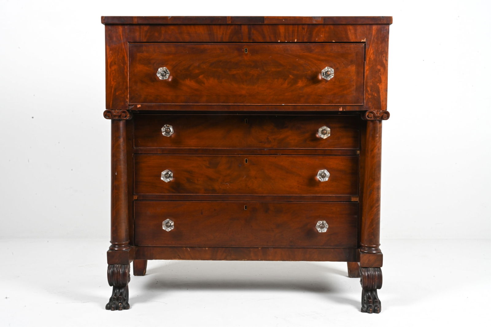 EMPIRE PERIOD MAHOGANY TALL CHEST (1 of 20)