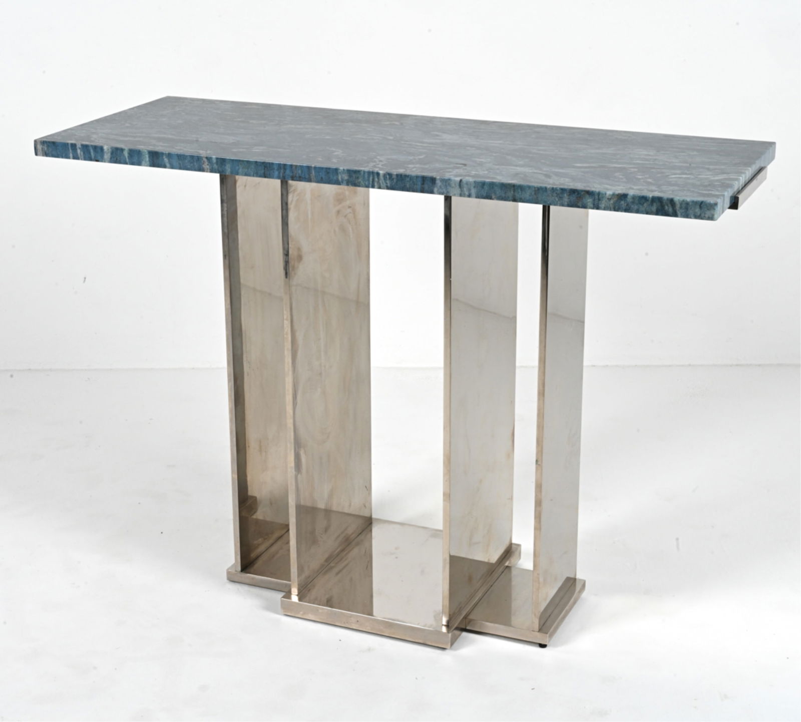 CHROME & MARBLE CONSOLE TABLE (1 of 17)