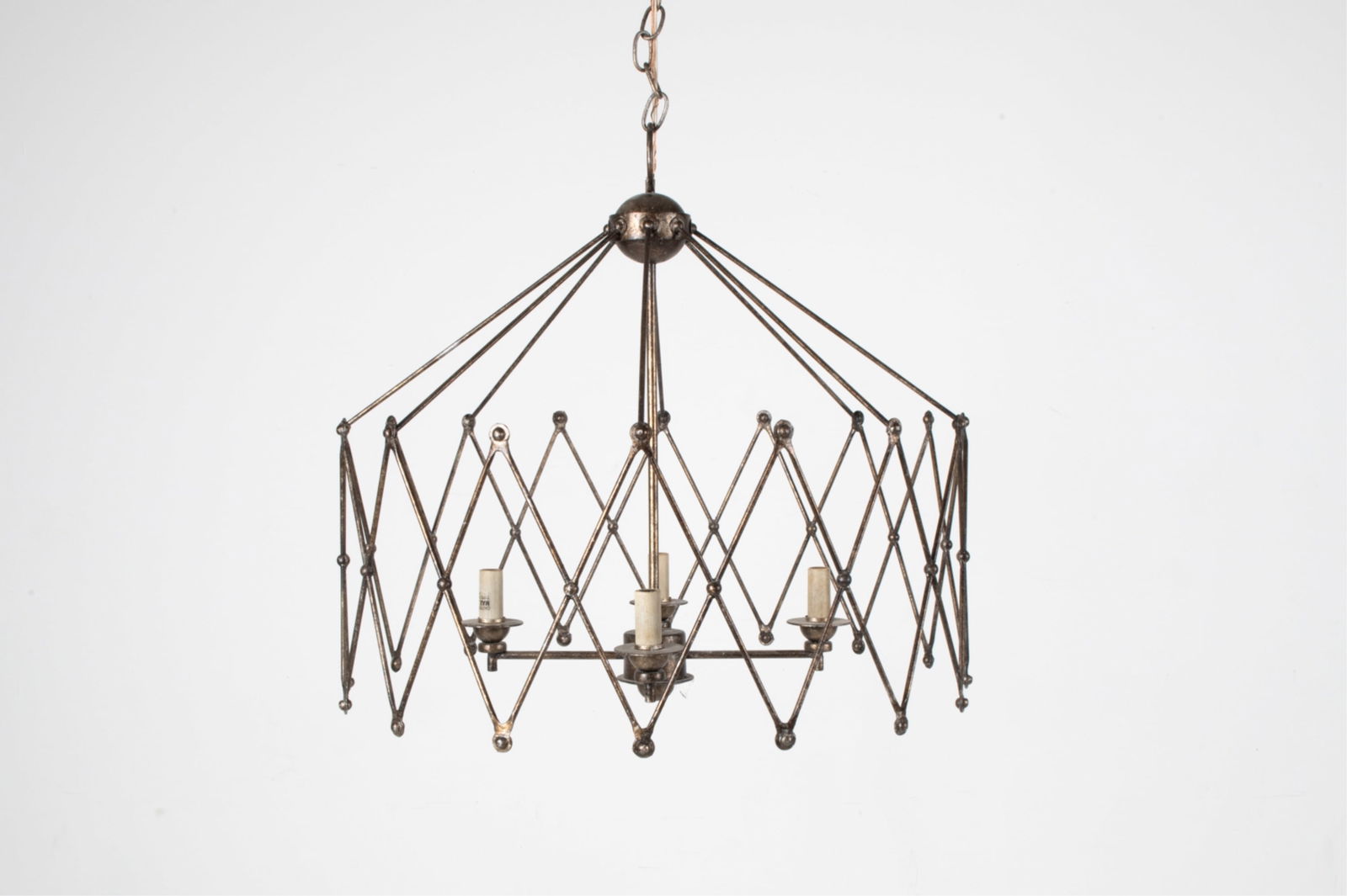 CURREY & COMPANY ACCORDION CAGE CHANDELIER (1 of 9)