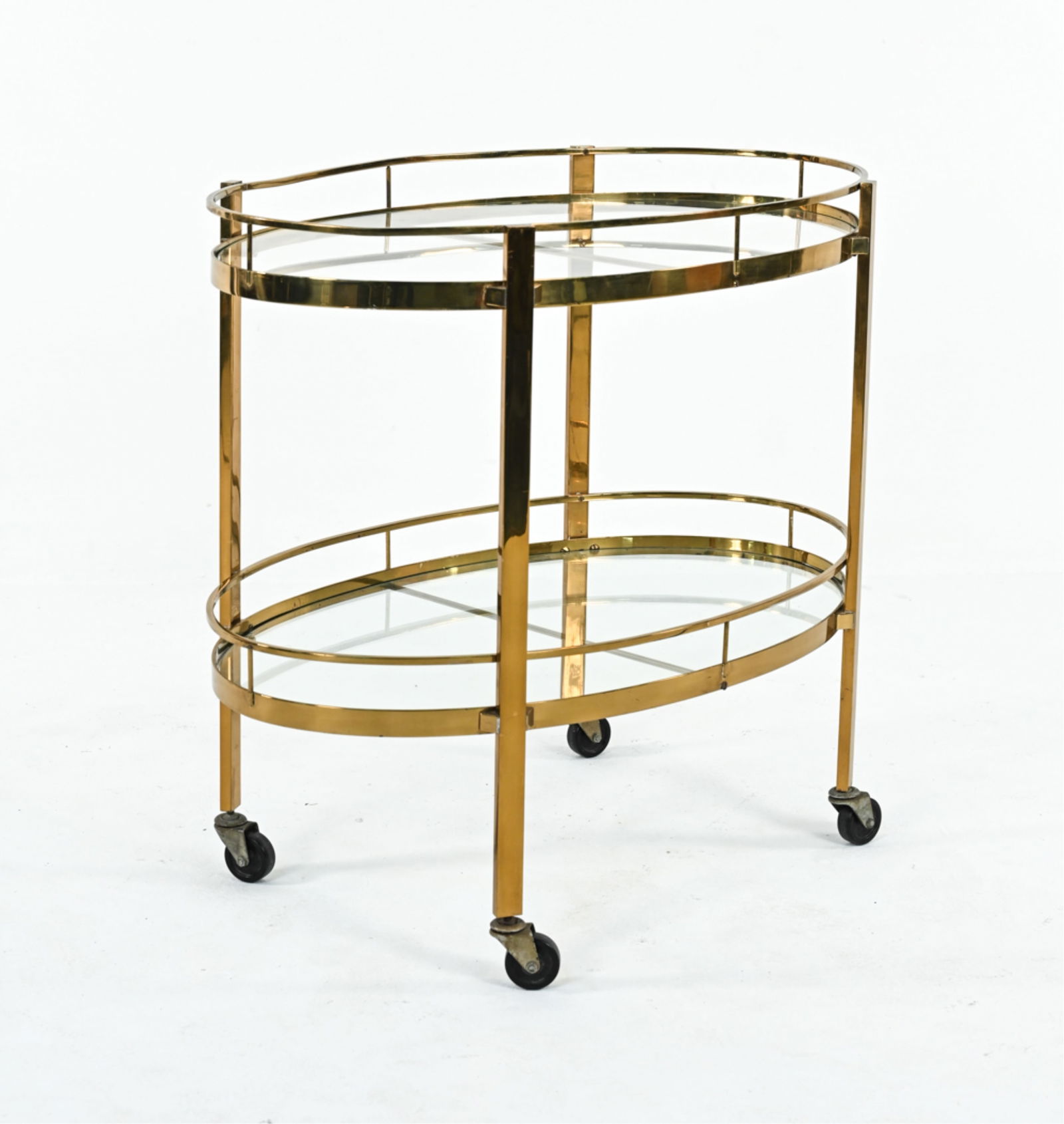ATTR. MAXWELL PHILLIPS BRASS & GLASS BAR CART (1 of 8)