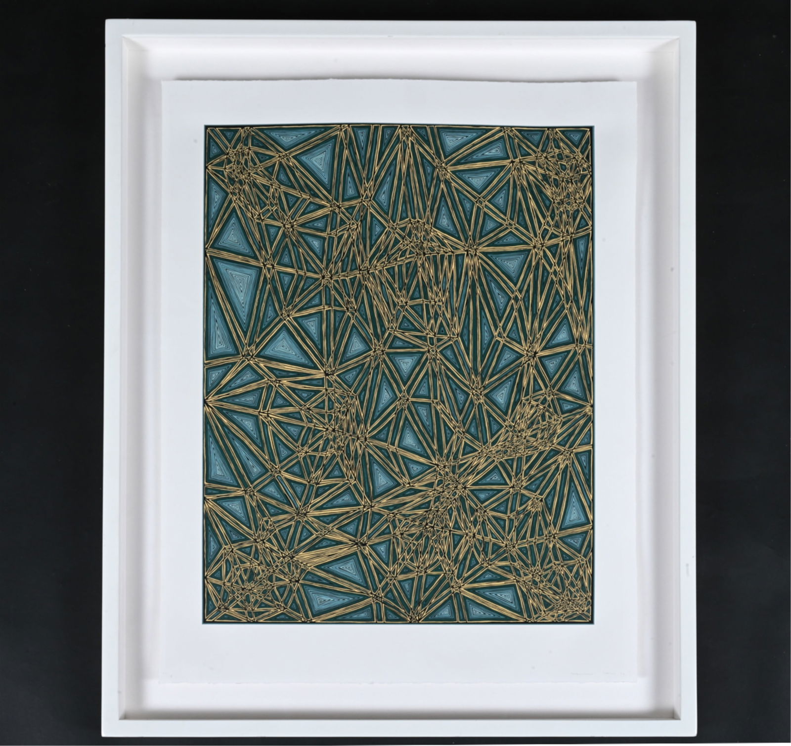 JAMES SIENA (B. 1958) ABSTRACT SCREENPRINT, SIGNED: "Shifted Lattice" (2006). Signed and dated '06 lower right, editioned 23/118 lower left. Dimensions: (Frame) H 42.5" x W 35.25" ; (Paper) H 36" x W 28.25" Condition: Not examined out of frame. Paper a