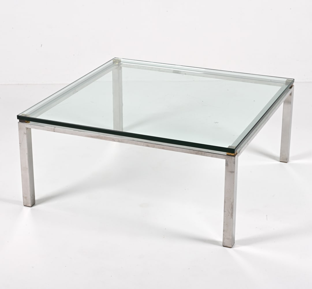 1970'S CHROME, BRASS & GLASS COFFEE TABLE (1 of 14)