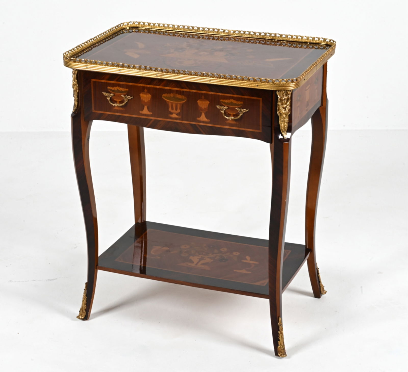 FRENCH MARQUETRY SIDE TABLE IN THE LOUIS XV STYLE (1 of 18)