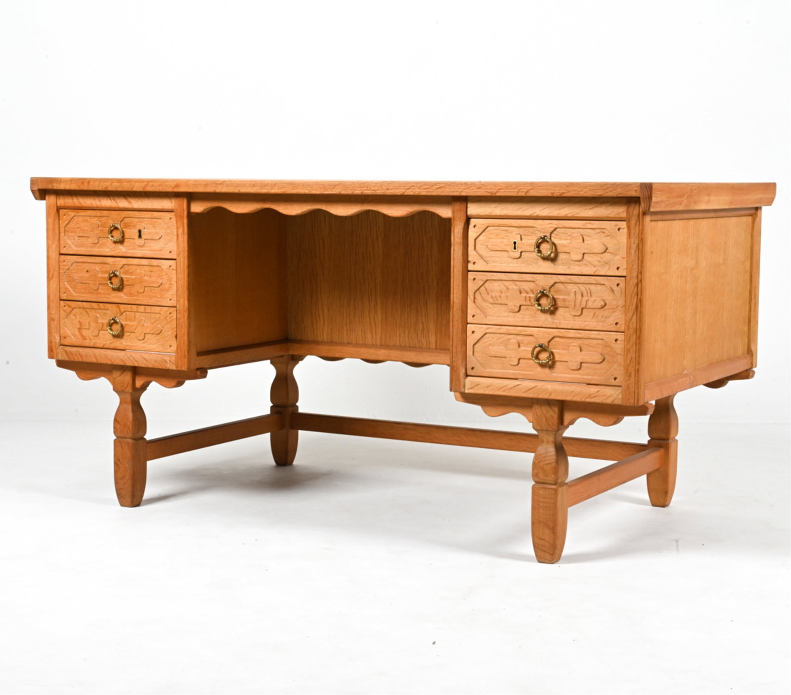 ATTR. HENNING KJAERNULF DANISH OAK EXECUTIVE DESK (1 of 20)