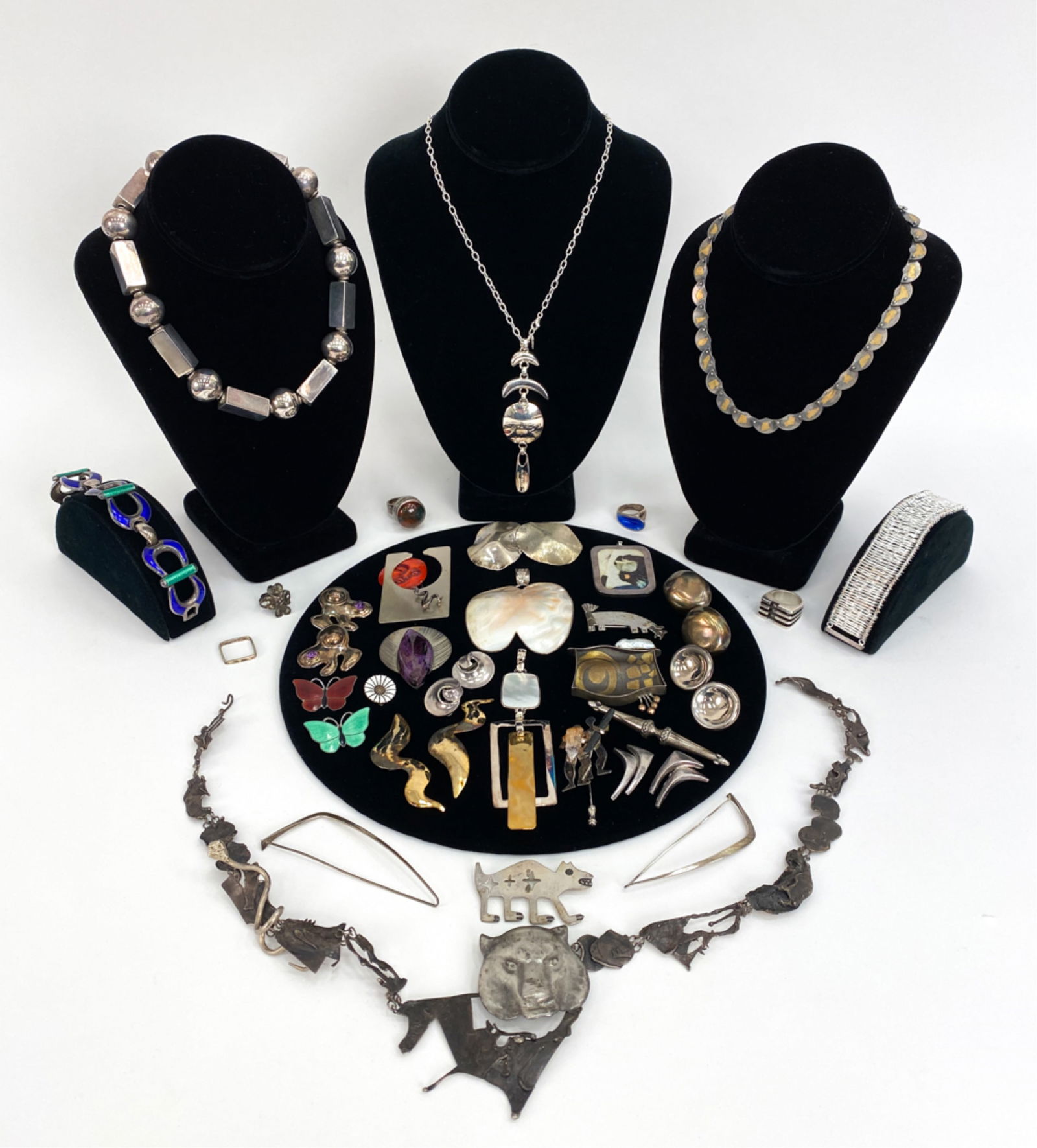 MODERNIST & ARTISAN-SIGNED STERLING JEWELRY GROUP (1 of 20)