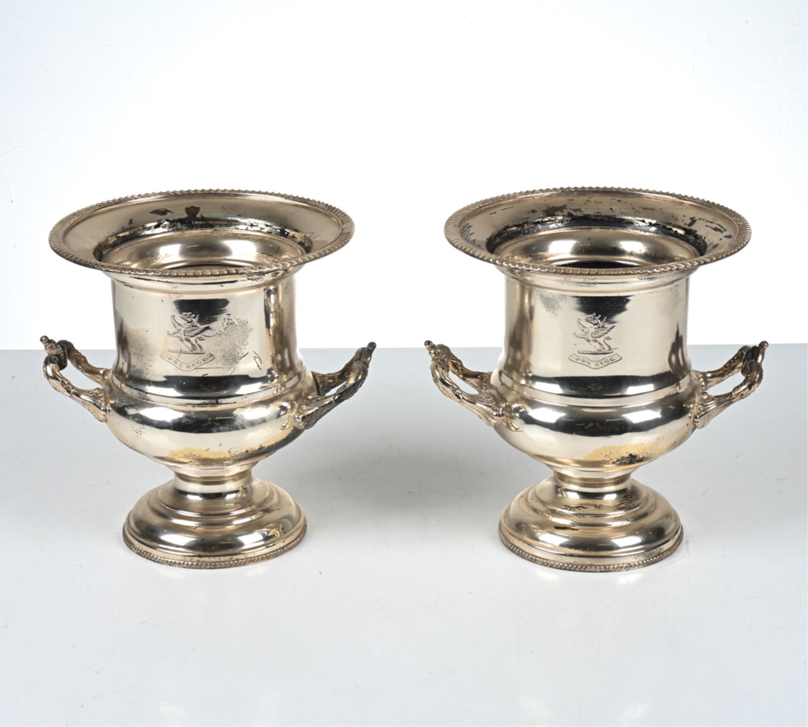 PAIR OF SILVERPLATE CHAMPAGNE BUCKETS (1 of 19)