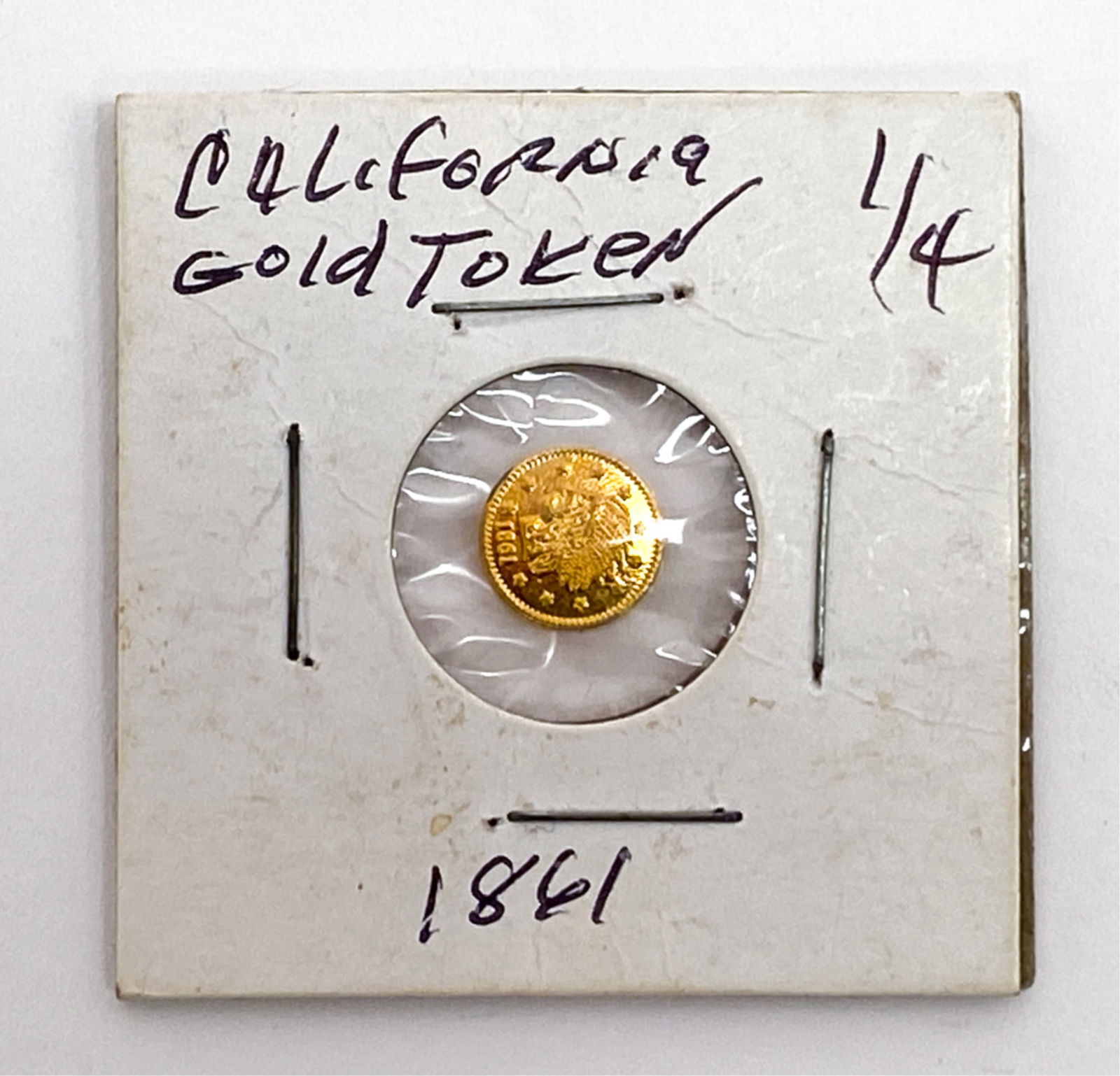 1861 CALIFORNIA GOLD TOKEN INDIAN WREATH 9 STARS (1 of 3)