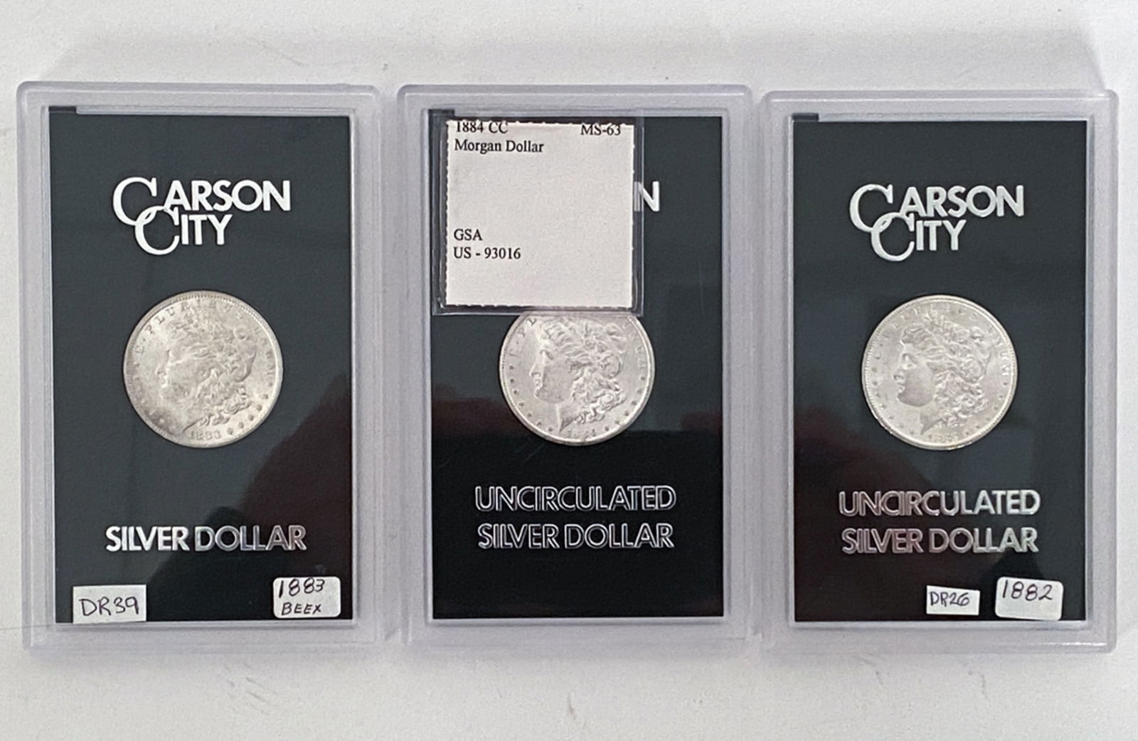 (3) SILVER DOLLARS (1882-1884) INCL. UNCIRCULATED (1 of 13)