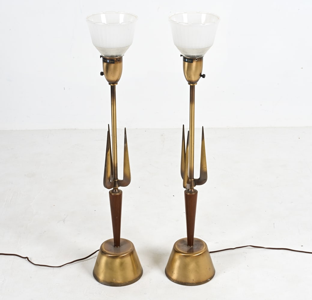 PAIR OF MID-CENTURY REMBRANDT TRITON TABLE LAMPS (1 of 14)