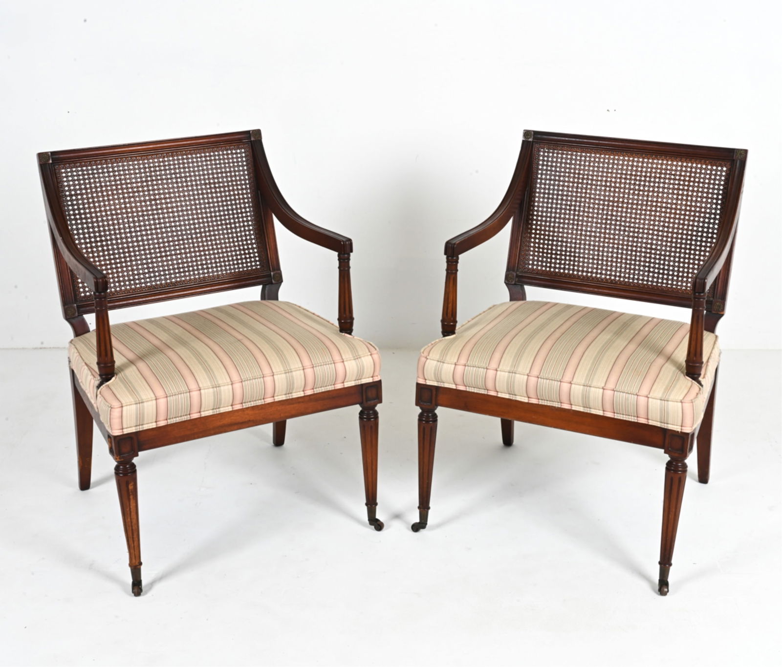 PAIR OF CLASSICAL CANED-BACK ARMCHAIRS (1 of 18)