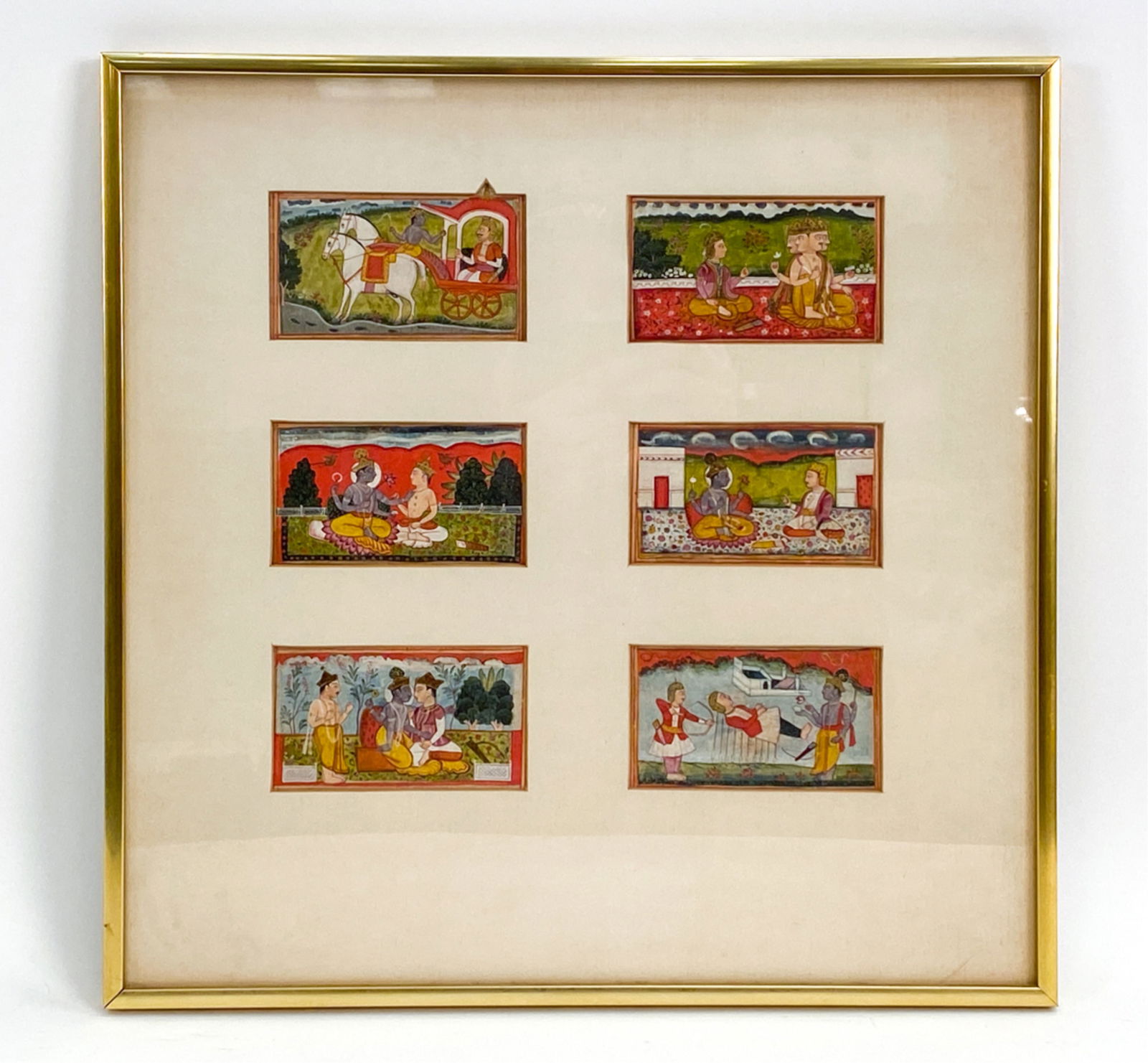 (6) ANTIQUE INDIAN MINIATURE PAINTINGS (1 of 8)