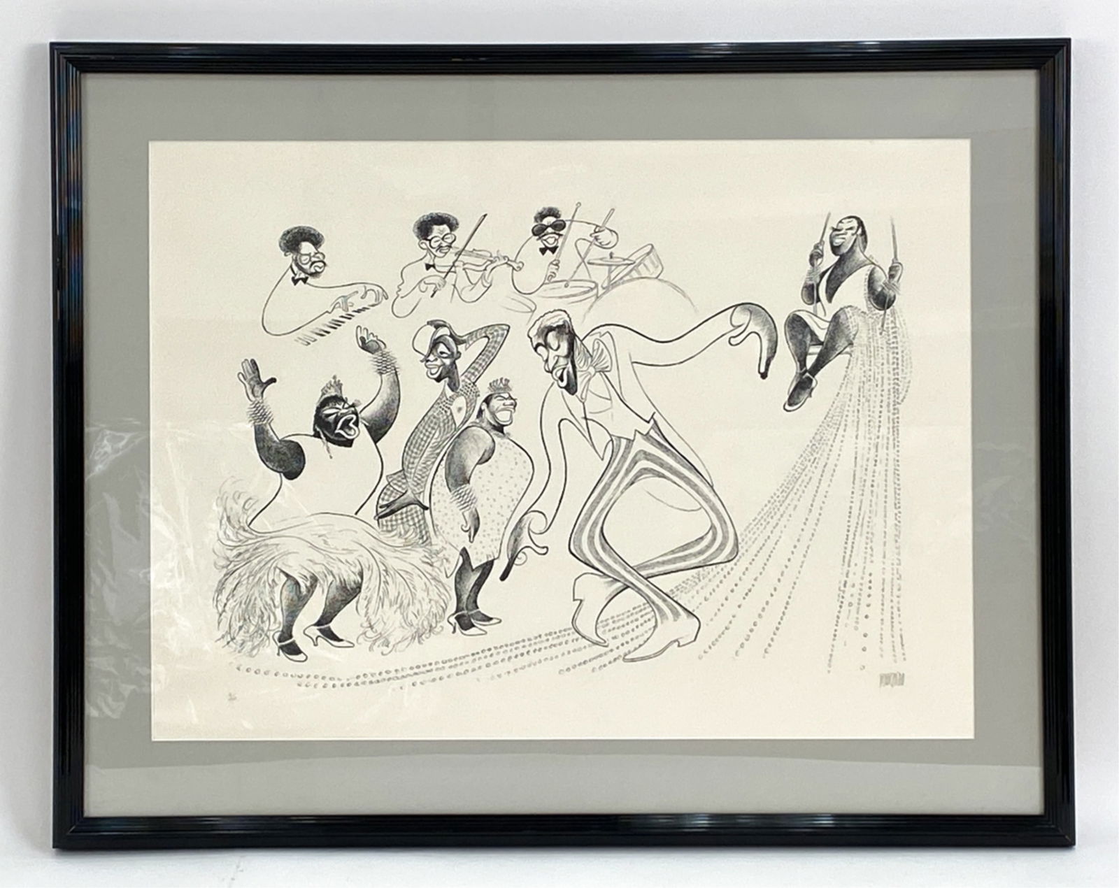HIRSCHFIELD BLACK AND BLUE LITHOGRAPH (1 of 9)