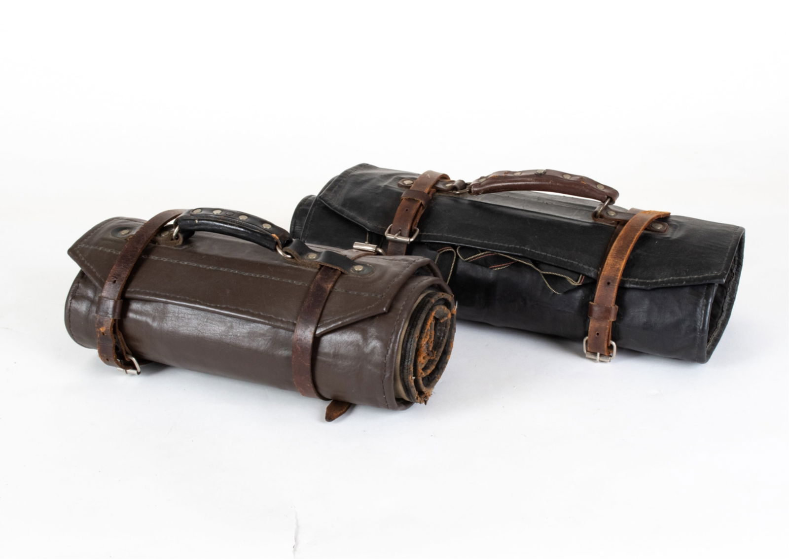 (2) VINTAGE LEATHER KNIFE ROLLS (1 of 8)