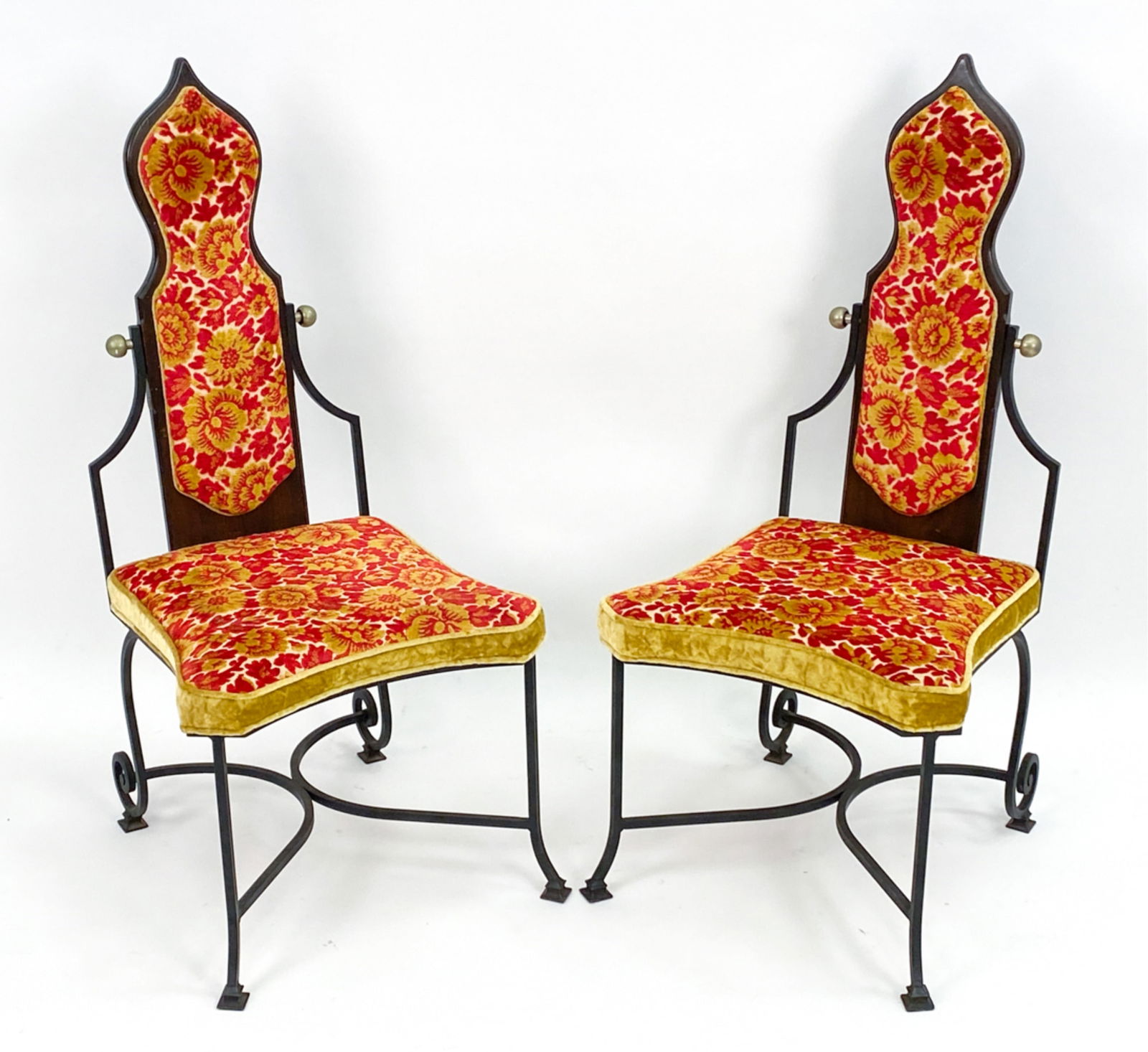 PAIR MID-CENTURY SPANISH REVIVAL CHAIRS (1 of 17)