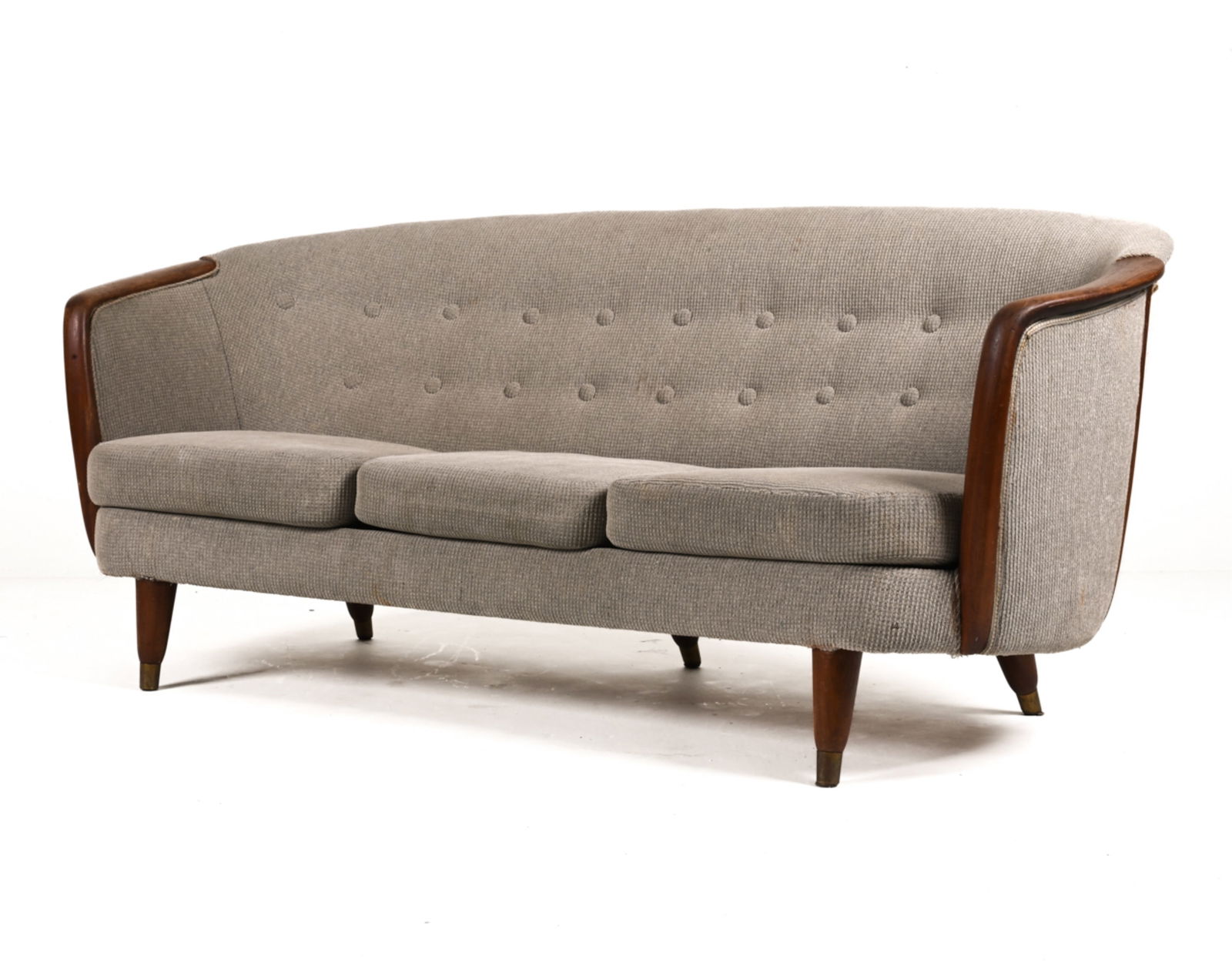 VIGGO BOESEN-STYLE DANISH TEAK BANANA SOFA (1 of 17)