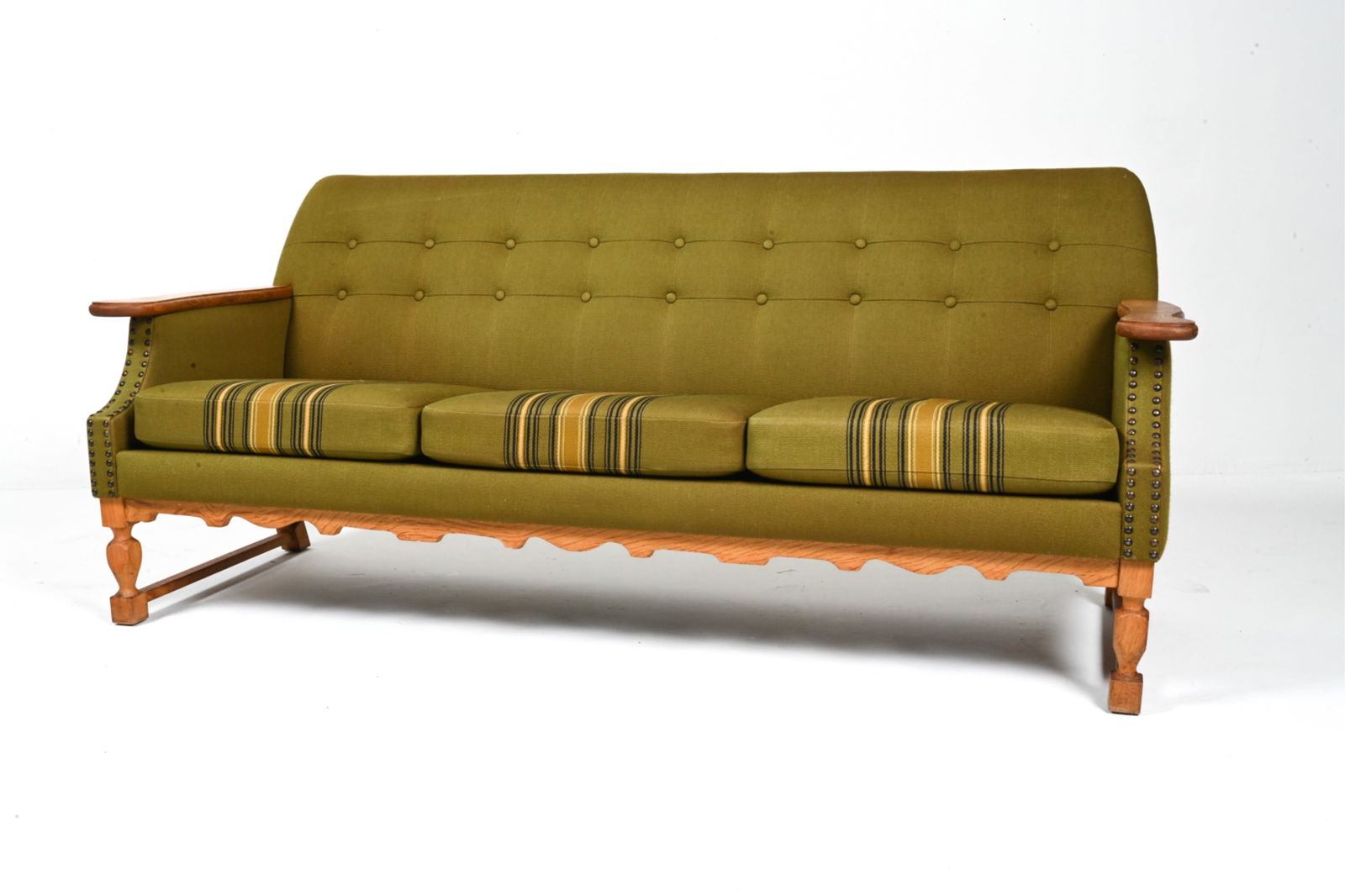 MANNER OF HENNING KJAERNULF DANISH OAK SOFA (1 of 17)