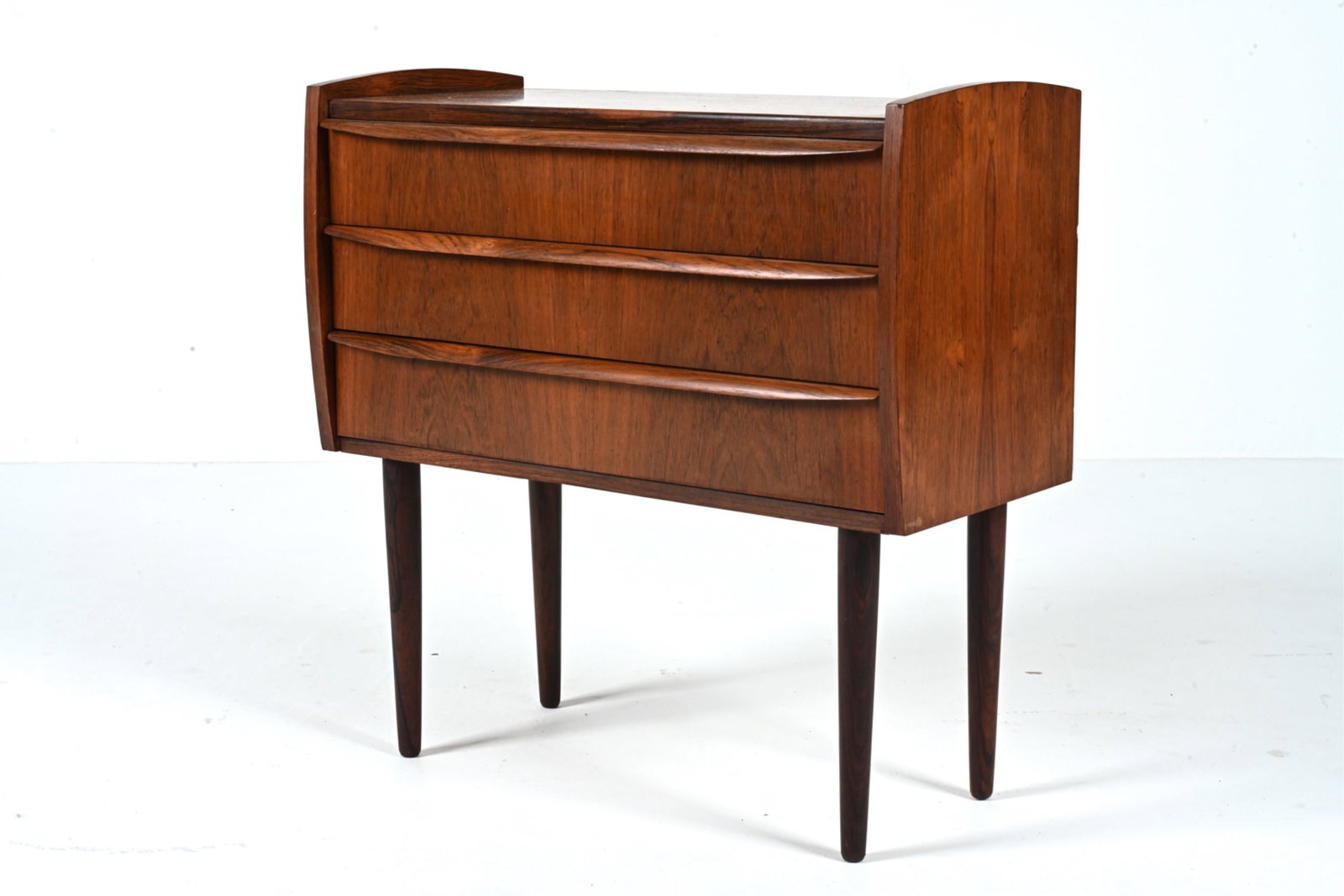 DANISH ROSEWOOD THREE-DRAWER CHEST, 1960'S (1 of 14)