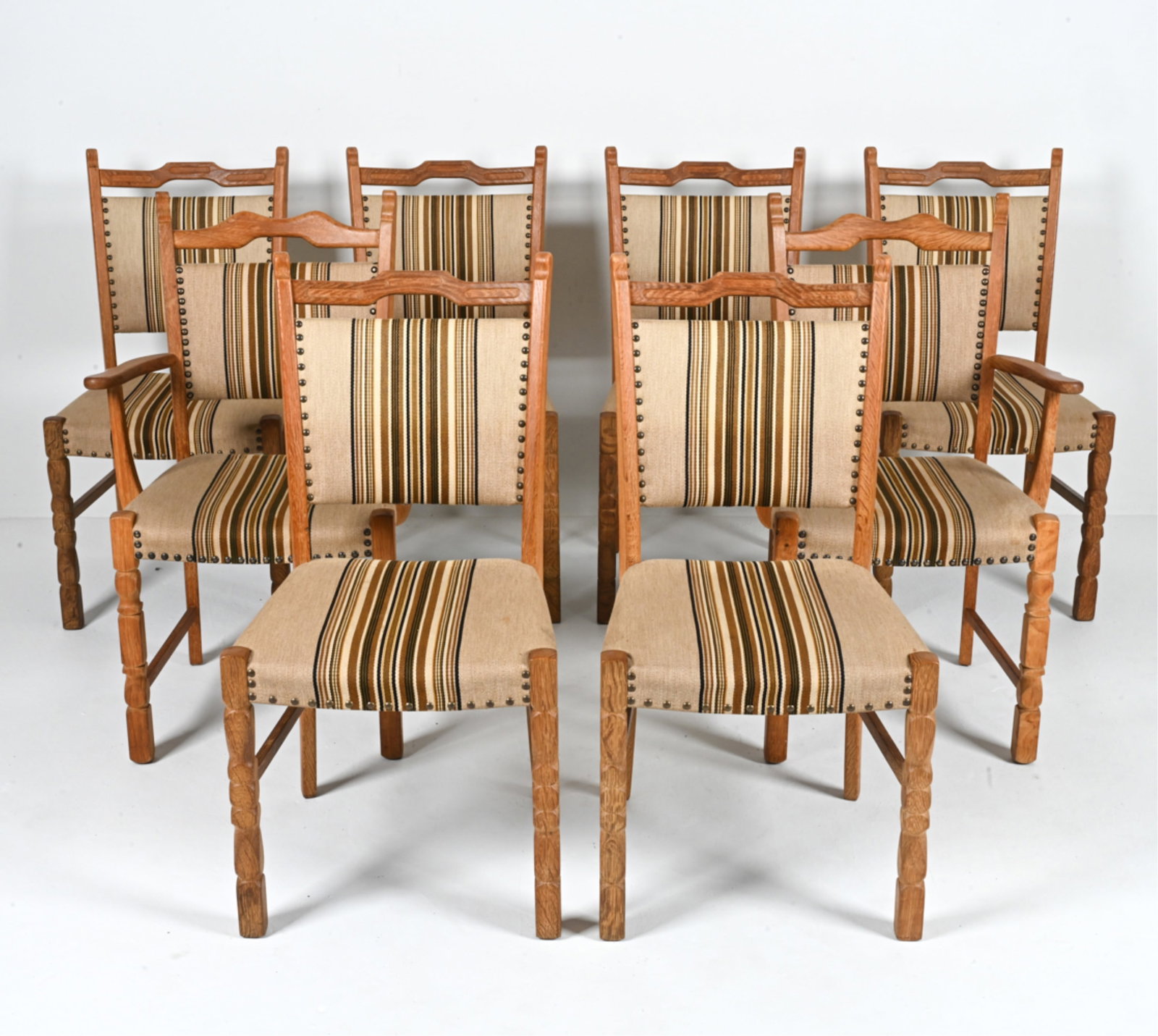 (8) MANNER OF HENNING KJAERNULF OAK DINING CHAIRS (1 of 20)